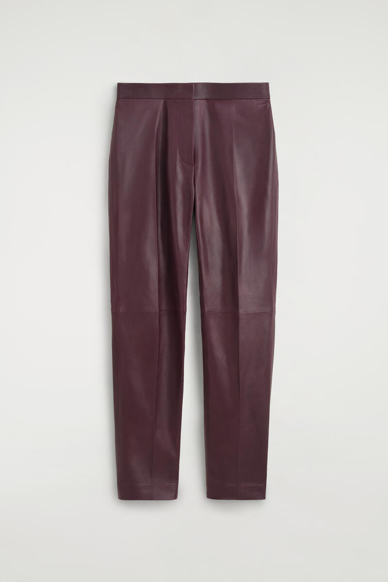 Leather Straight-Leg Pants