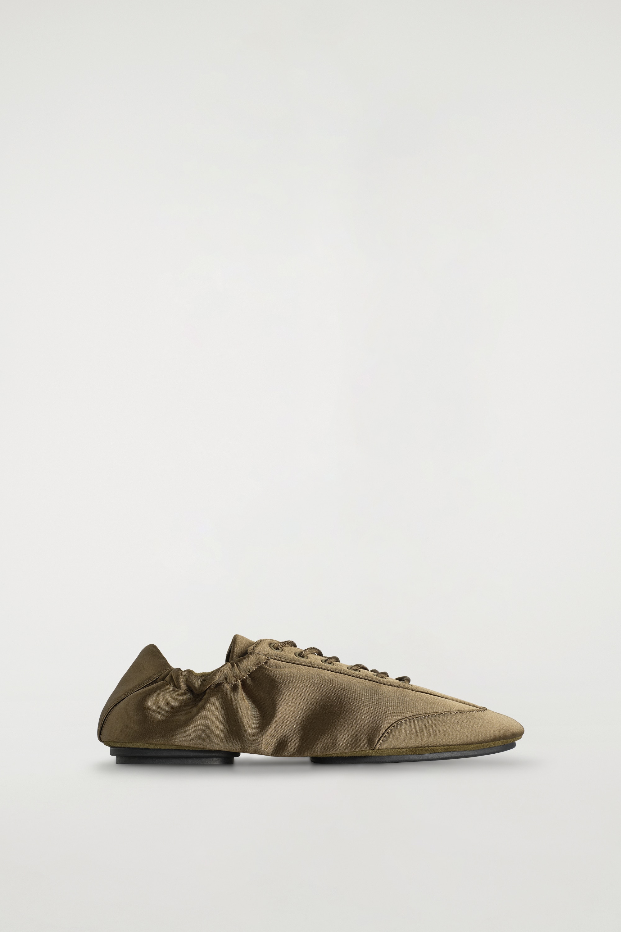 SNEAKERS BALLERINE IN RASO E PELLE SCAMOSCIATA - KAKI