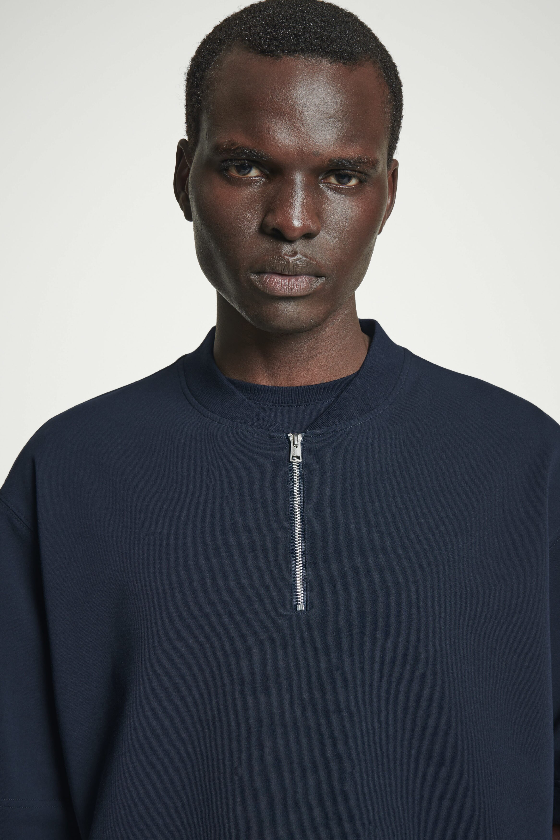 【INCHANT ME】Ribbed Half Zip-Up Warmer T-shirt THE CHITOWN MERINO HALF ZIP PULLOVER - IS75708HLS