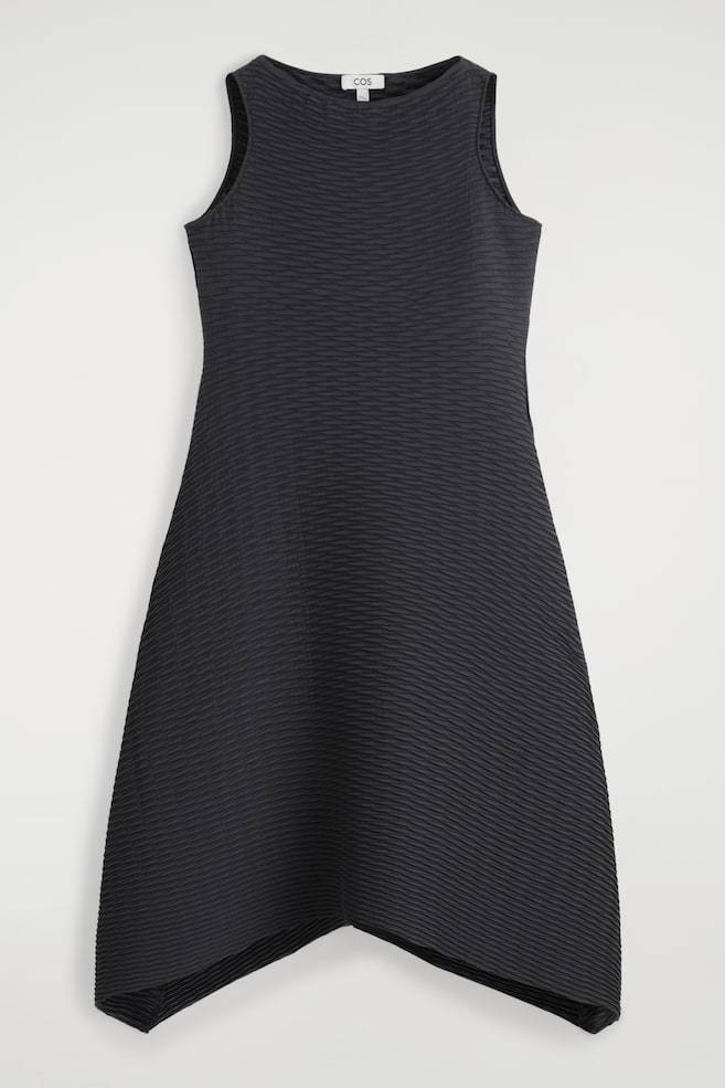 VOLUMINOUS PLEATED MIDI DRESS - ANTHRACITE/BLACK - 1