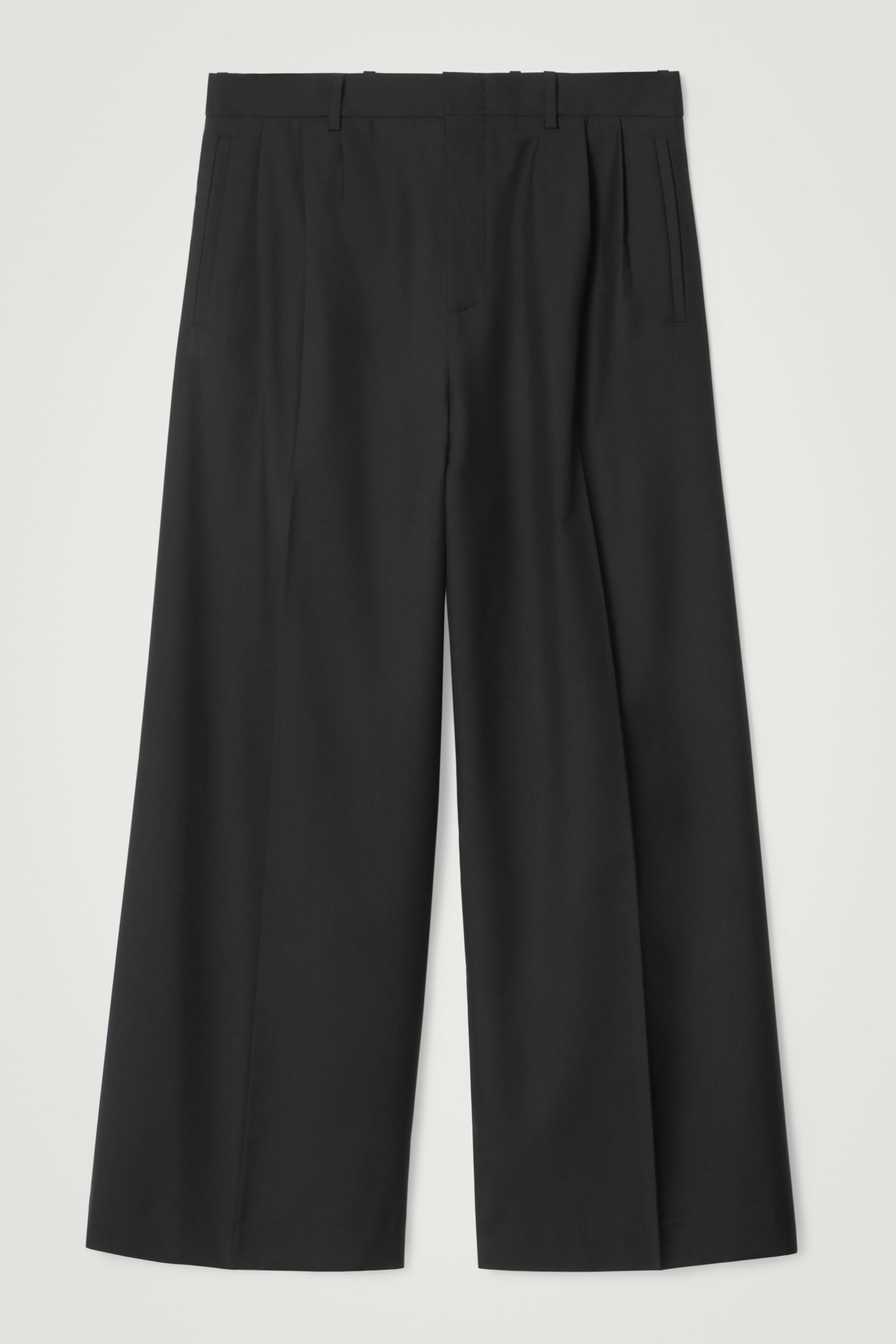 人気 ブランド 服をチェック - 最新トレンドファッション PLEATED WOOL WIDE-LEG TROUSERS - BLACK | COS パンツ