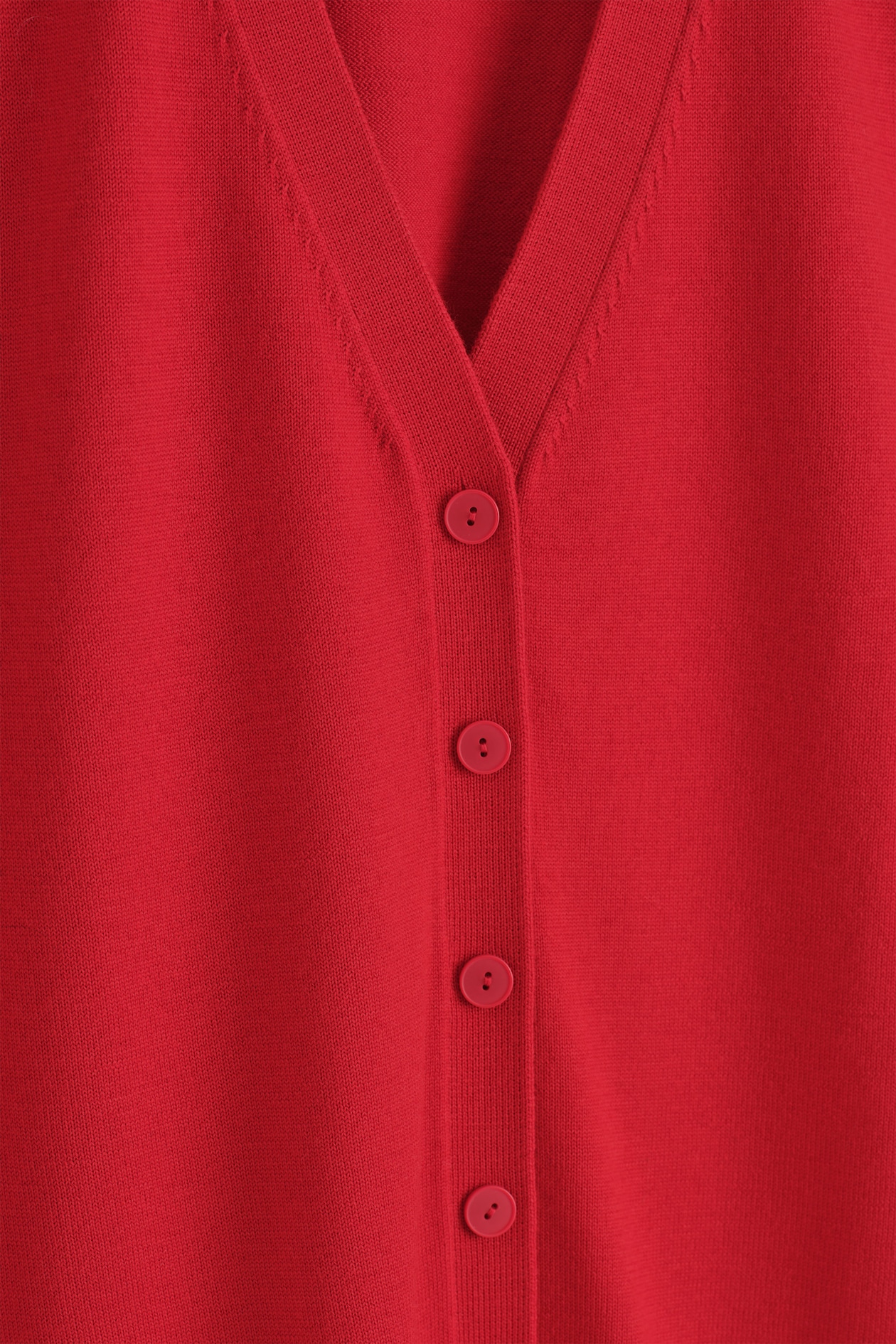 V-NECK MERINO WOOL WAISTCOAT — RED