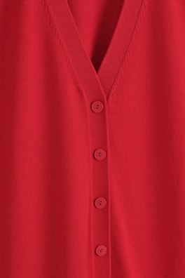 V-NECK MERINO WOOL WAISTCOAT — RED 1