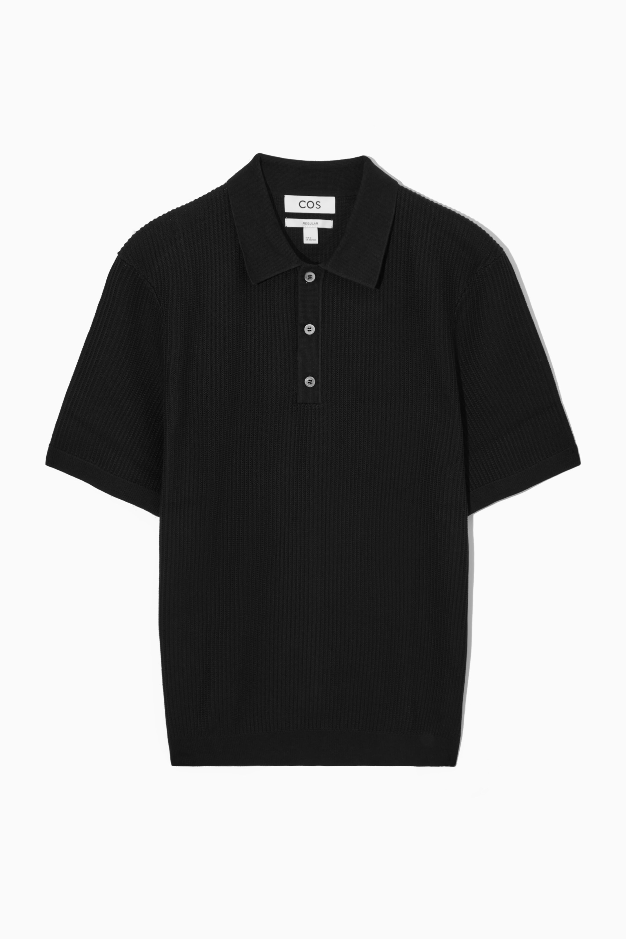 View larger image: TEXTURED KNITTED POLO SHIRT - BLACK - Men | H&M GB 1