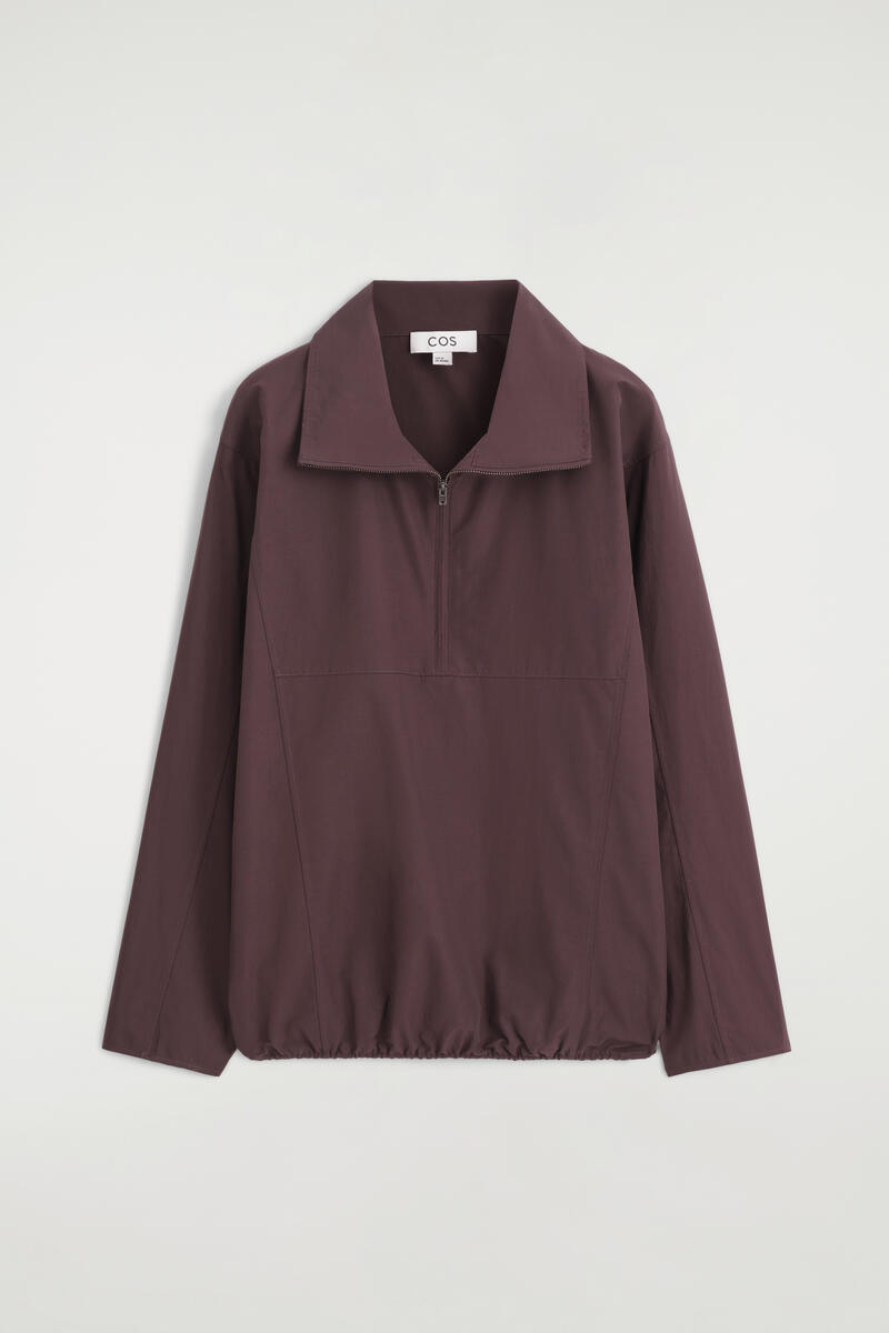 Zip-Up Blouson Shirt