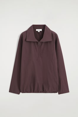 ZIP-UP BLOUSON SHIRT — BURGUNDY 8