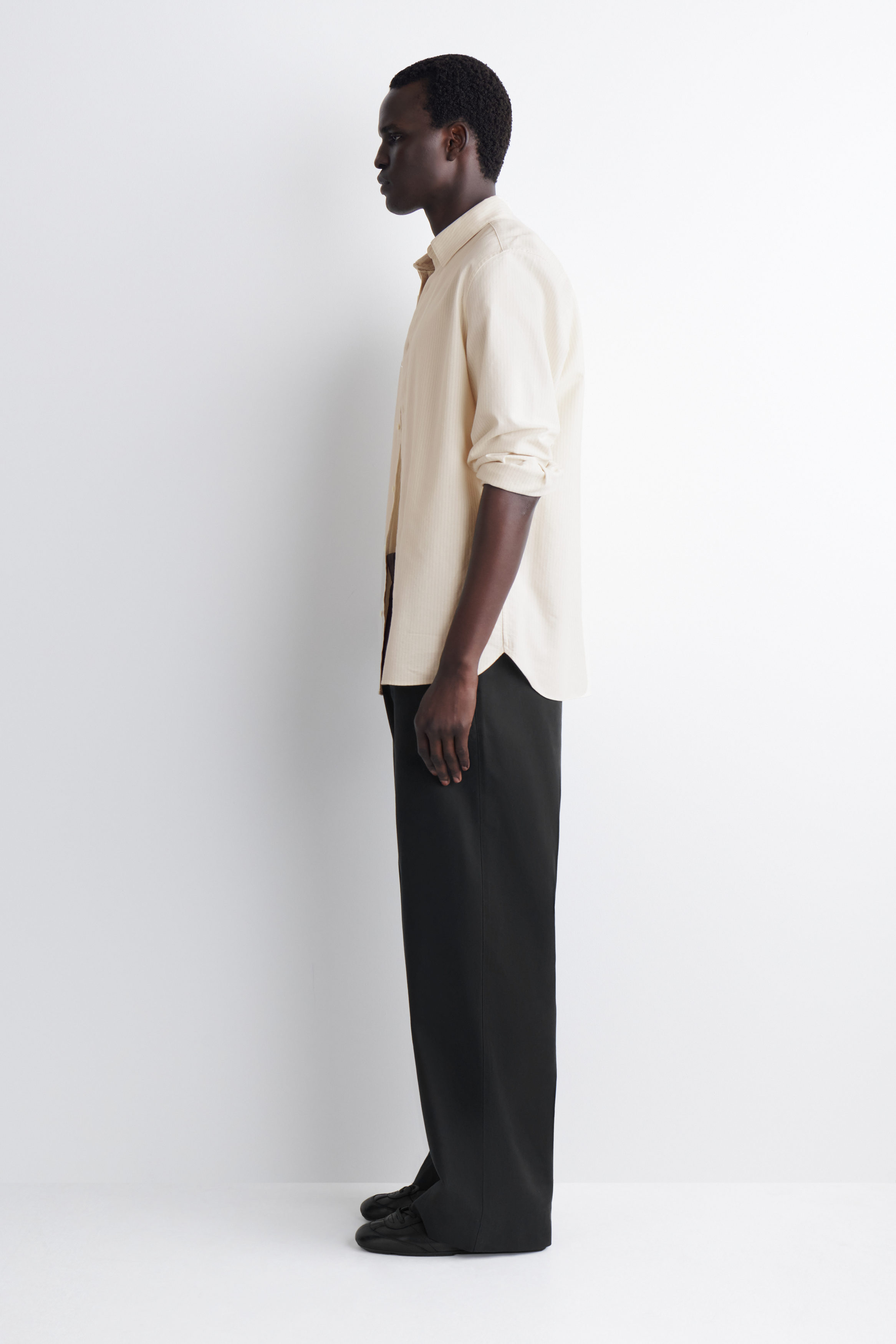 COTTON WIDE-LEG CHINOS - BLACK | COS NL
