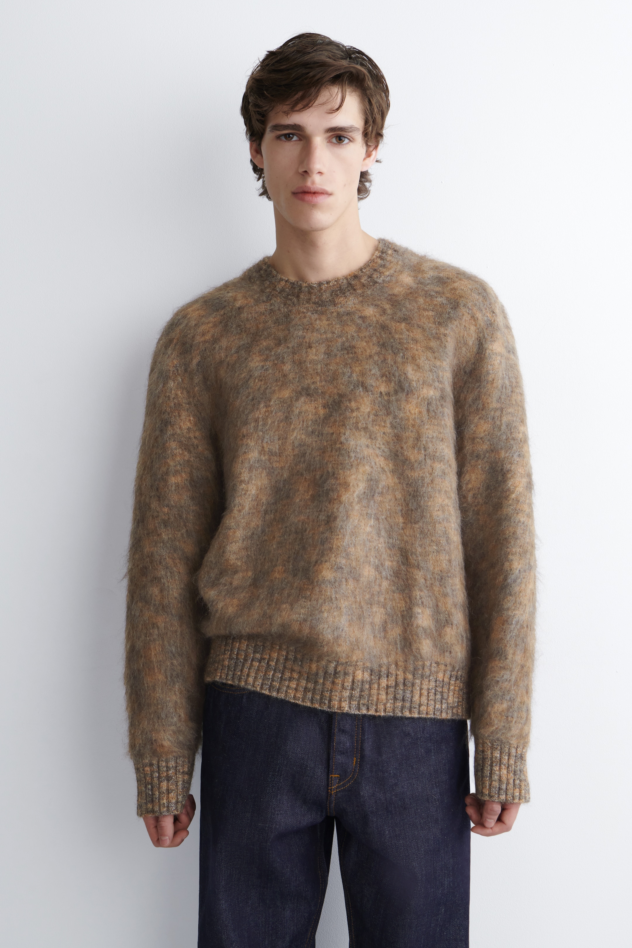 Größeres Bild anzeigen: SPACE-DYED MOHAIR-BLEND CREW-NECK JUMPER - BRAUN - Men | H&M AT 1