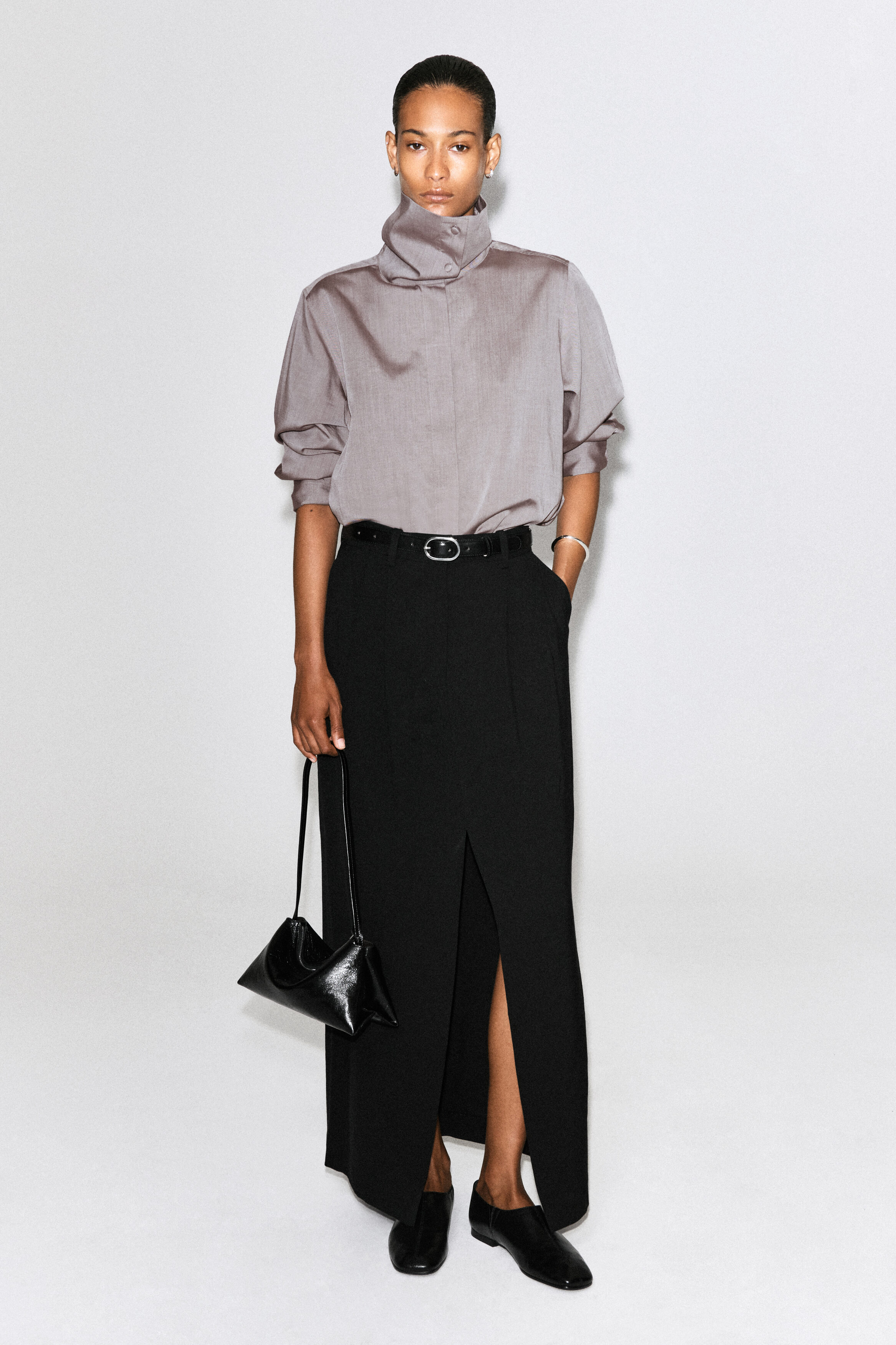 MOCK-NECK LYOCELL-COTTON SHIRT - thumbnail 4