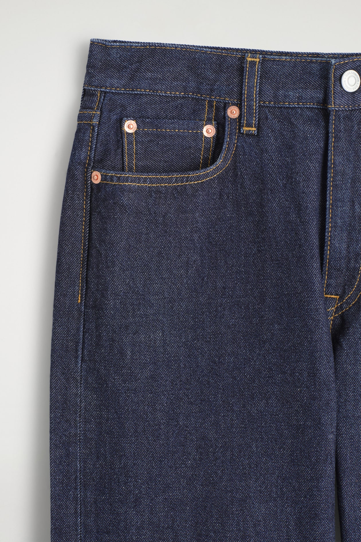 CHORD STRAIGHT-LEG JEANS — DARK INDIGO