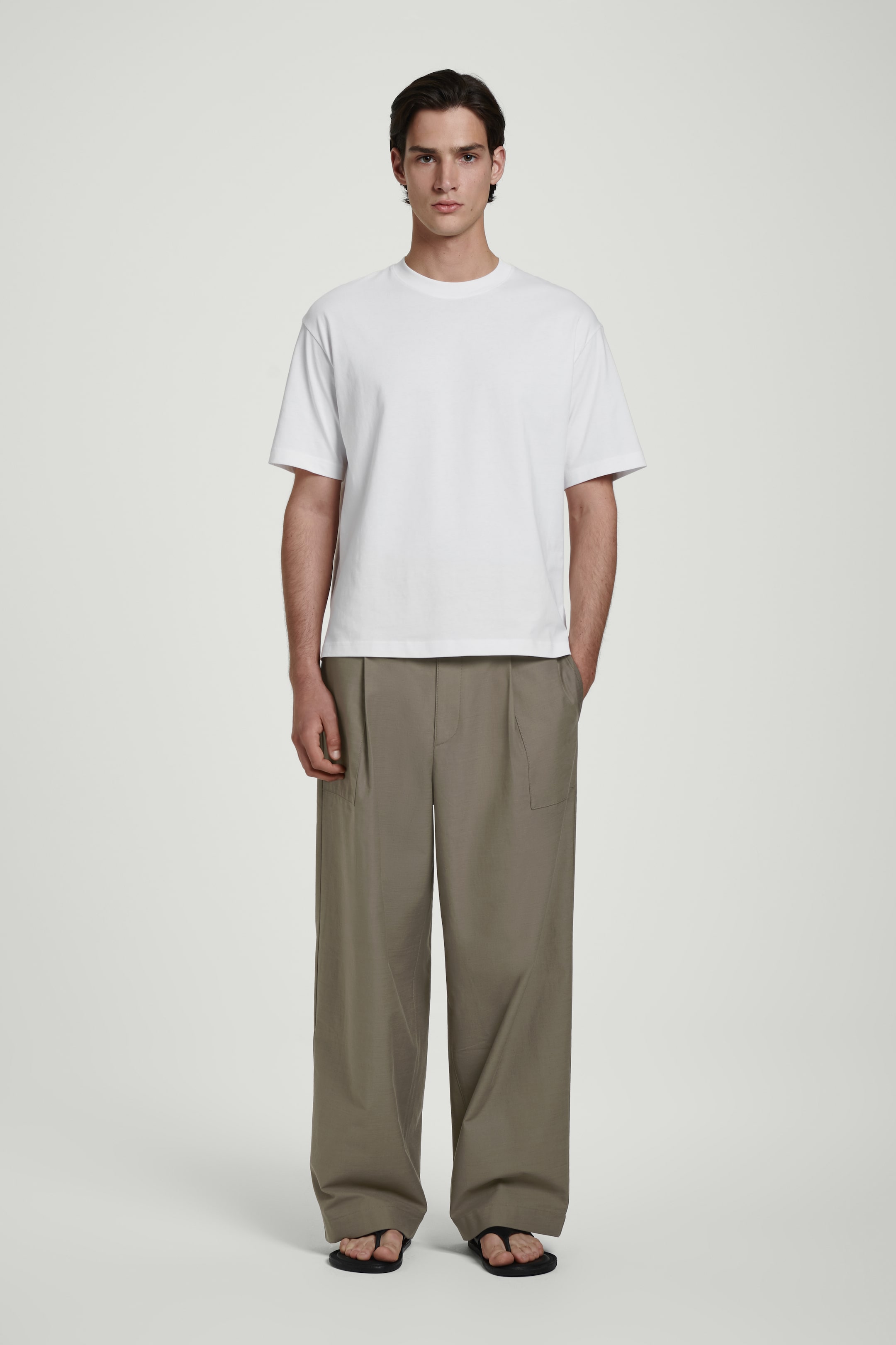 View larger image: RELAXED LIGHTWEIGHT COTTON T-SHIRT - WHITE - Men | H&M GB 2