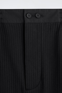 RIBBED COTTON-JERSEY SHORTS — BLACK 5
