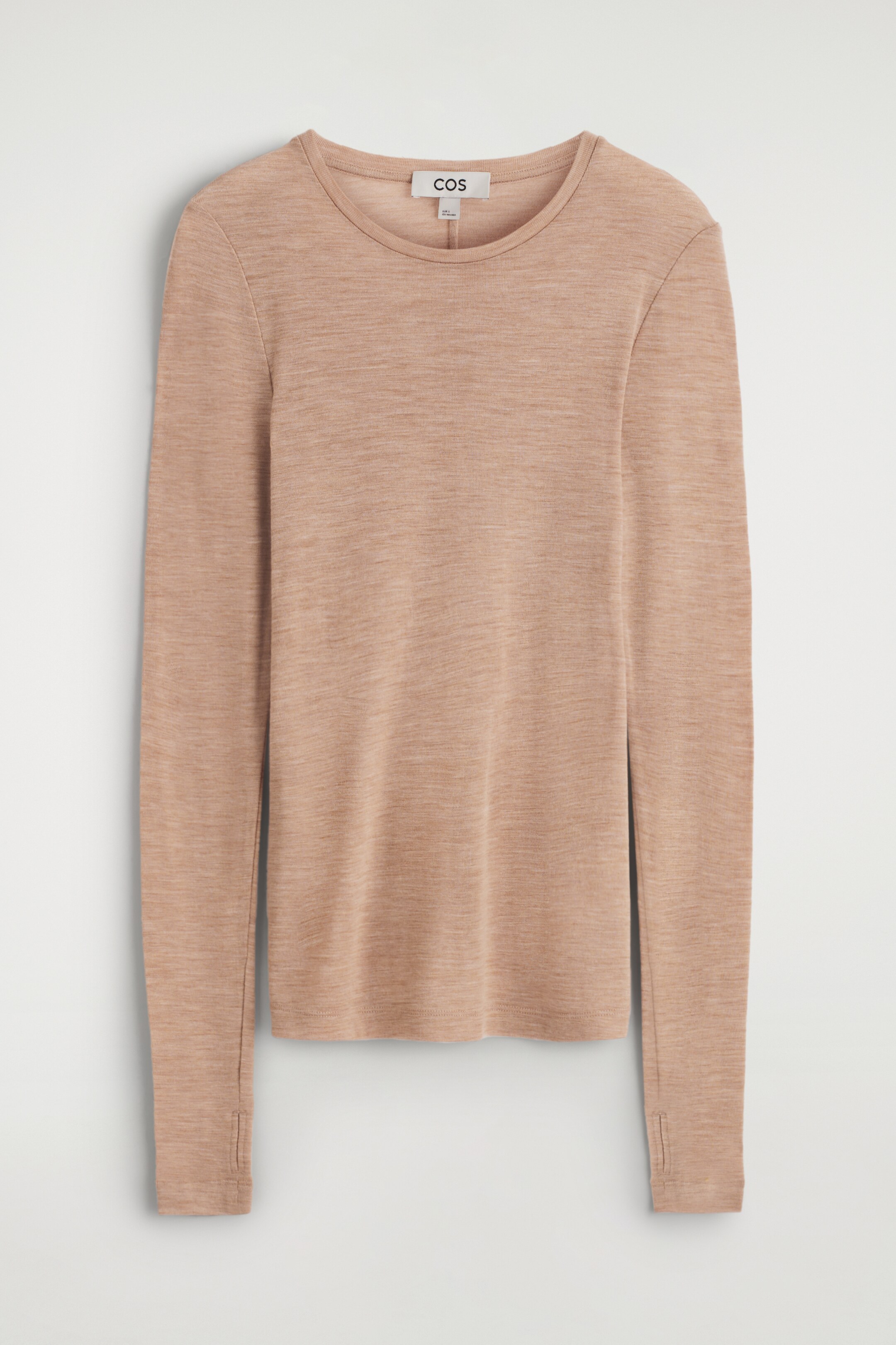 Grotere afbeelding bekijken: Slim merinowollen top - camel mélange - DAMES | H&M BE 6