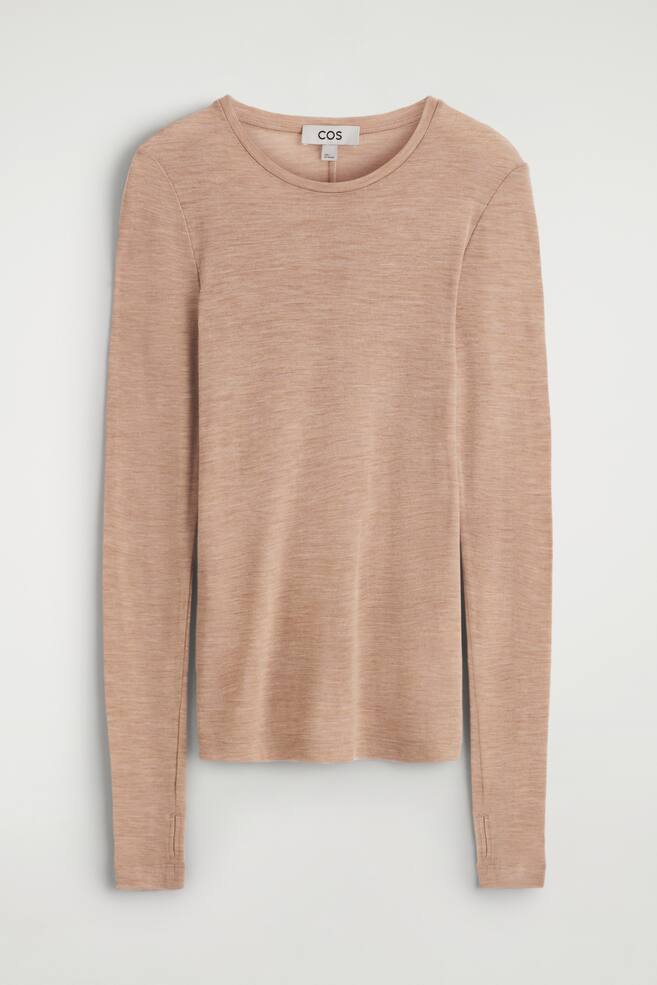 TOP SLIM EN LAINE MÉRINOS - CAMEL CHINÉ - 1