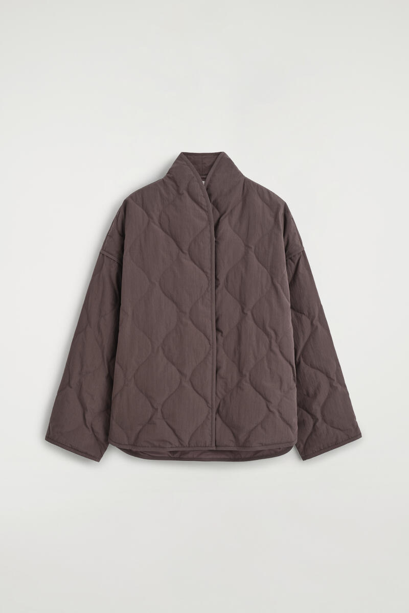 Shawl-Collar Quilted Jacket