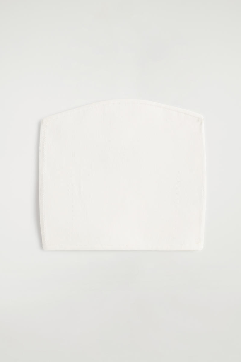Cos Ribbed Silk-blend Bandeau In White