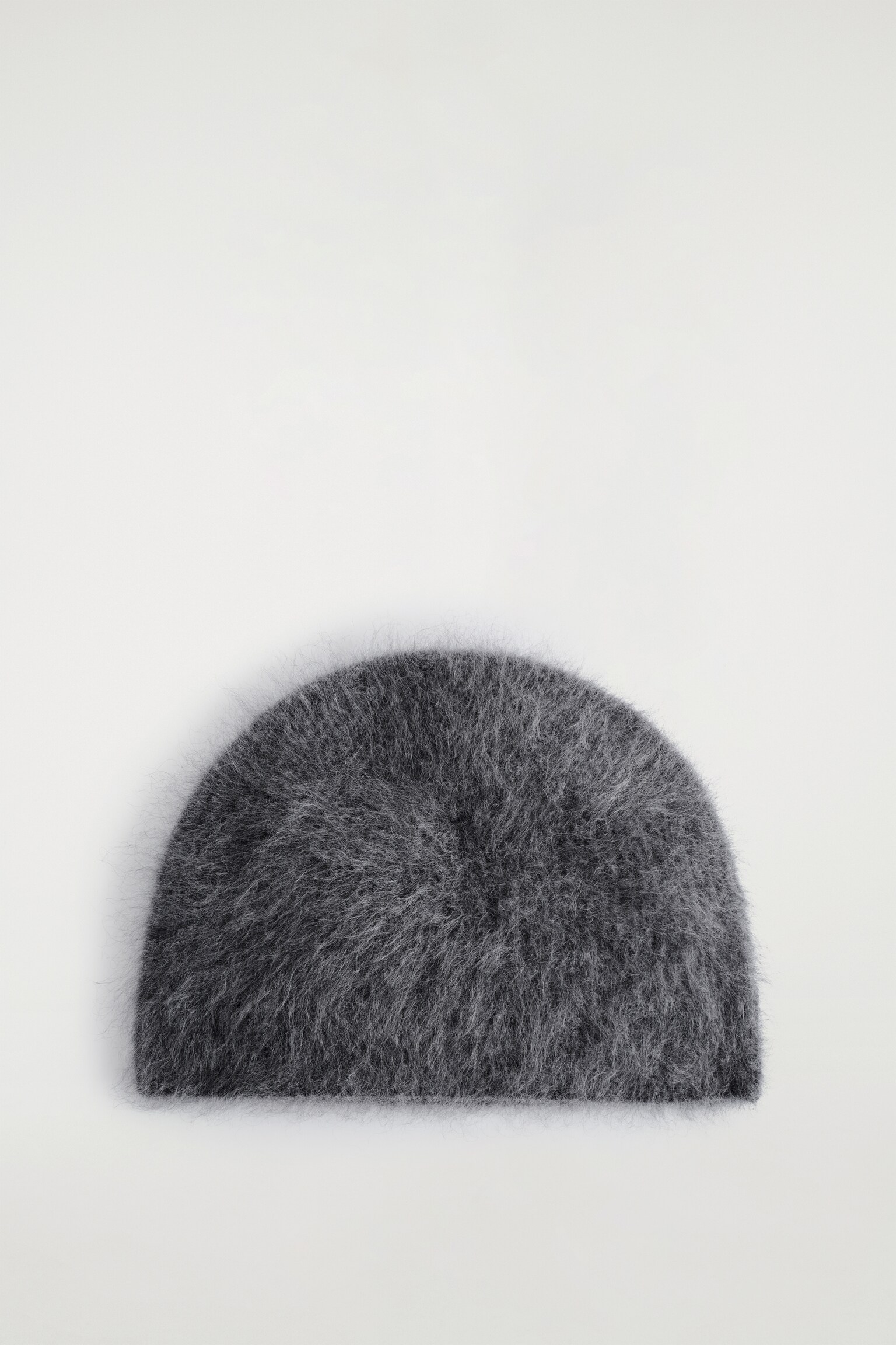 BEANIE AUS GEBÜRSTETEM KASCHMIR - Dunkelgrau - 2