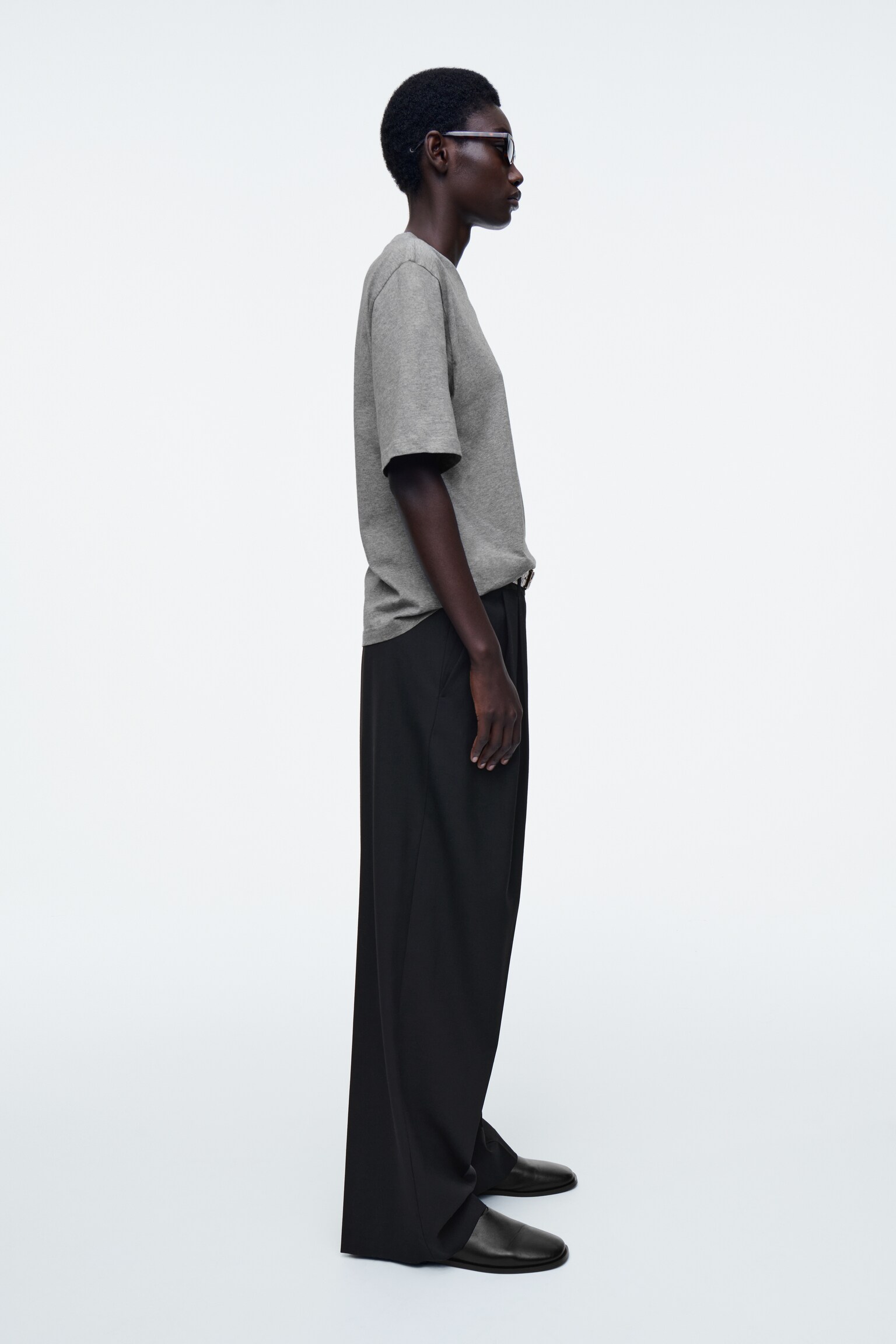 RELAXED COTTON T-SHIRT - GREY MÉLANGE/WHITE/BUTTER YELLOW/NAVY - 5