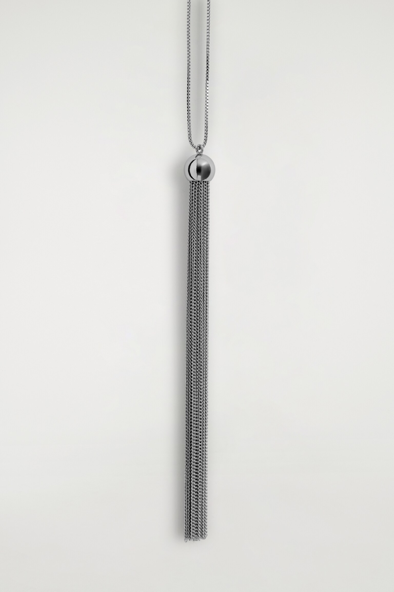 TASSELLED PENDANT NECKLACE - SILVER - 3