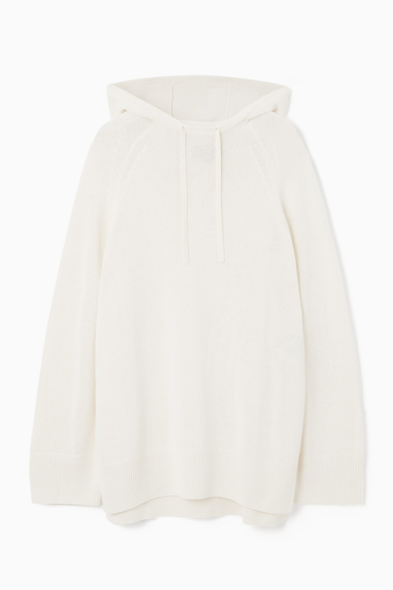 PULL À CAPUCHE EN MAILLE DE LIN MÉLANGÉE - BLANC