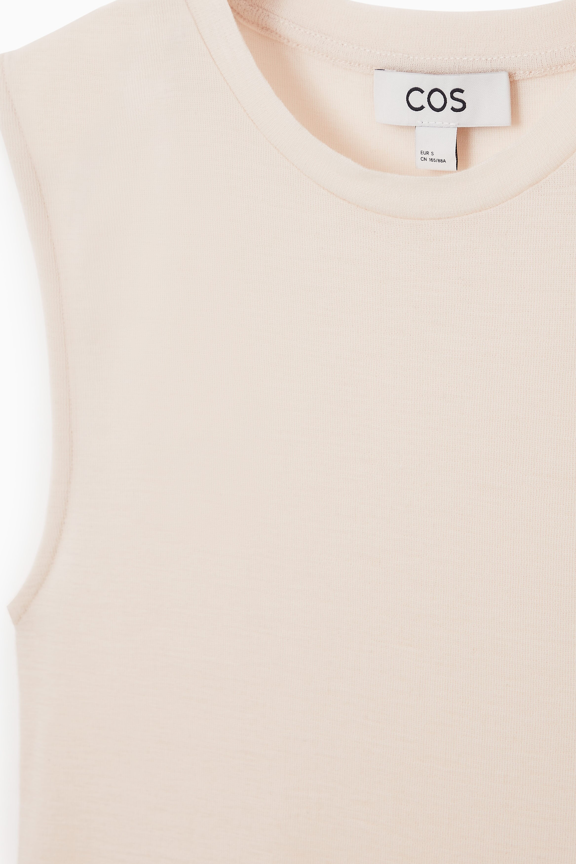 MERINO WOOL KNITTED TANK TOP - LIGHT BEIGE | COS