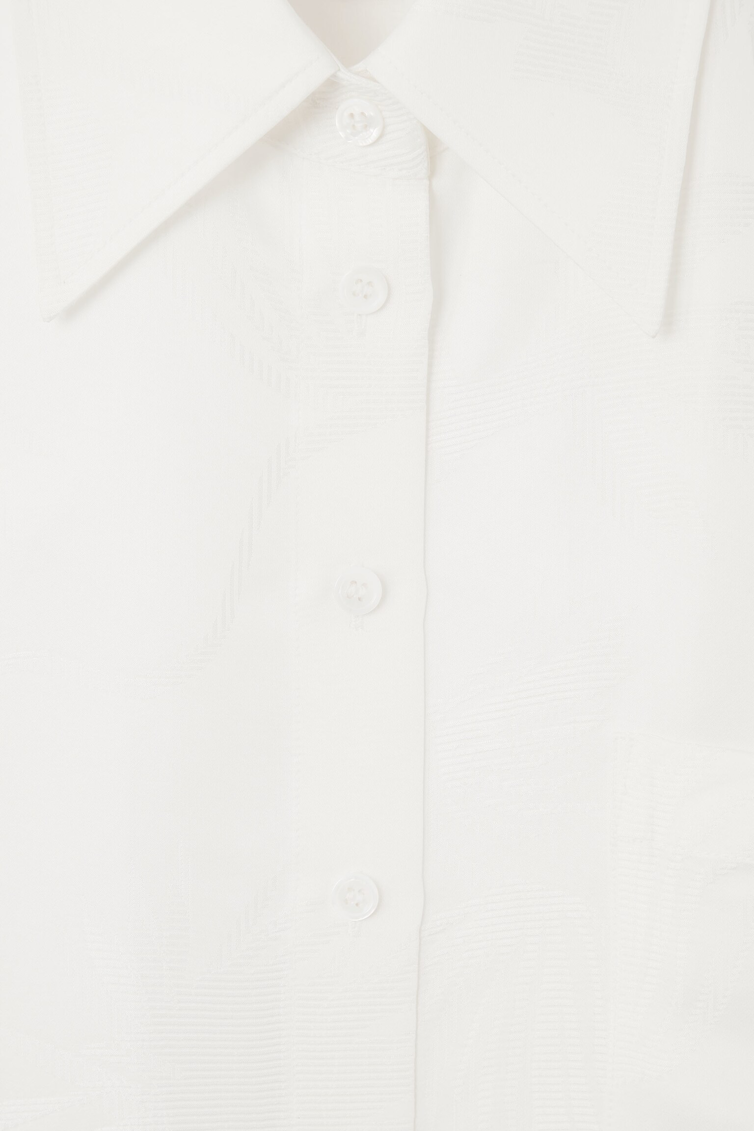 KURZARMHEMD AUS JACQUARD MIT FLORALEM PRINT - WEISS - 3