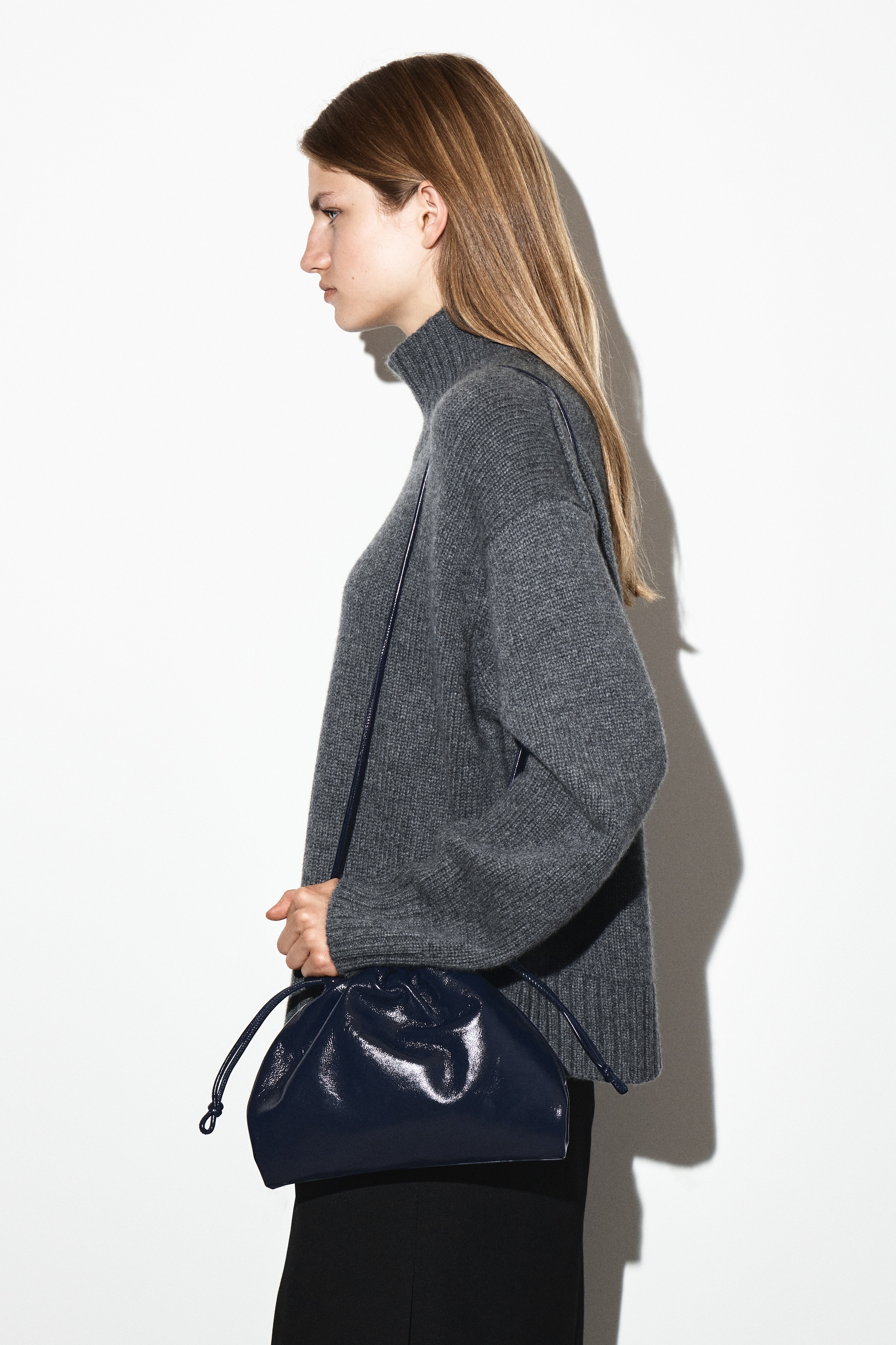 MINI POCHETTE CAVATELLI – CUIR - BLEU MARINE