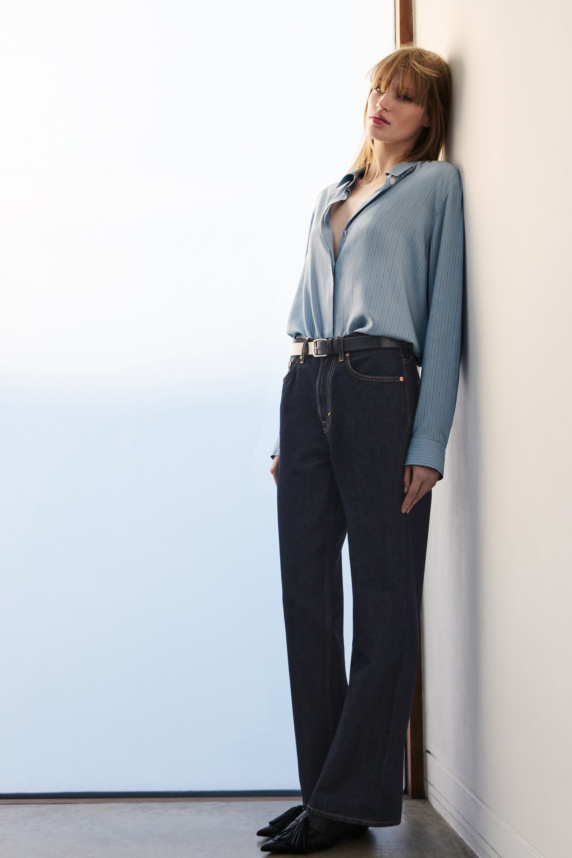 パンツ COS COLUMN JEANS - STRAIGHT 29 COLUMN STRAIGHT-LEG JEANS - DARK BLUE | COS