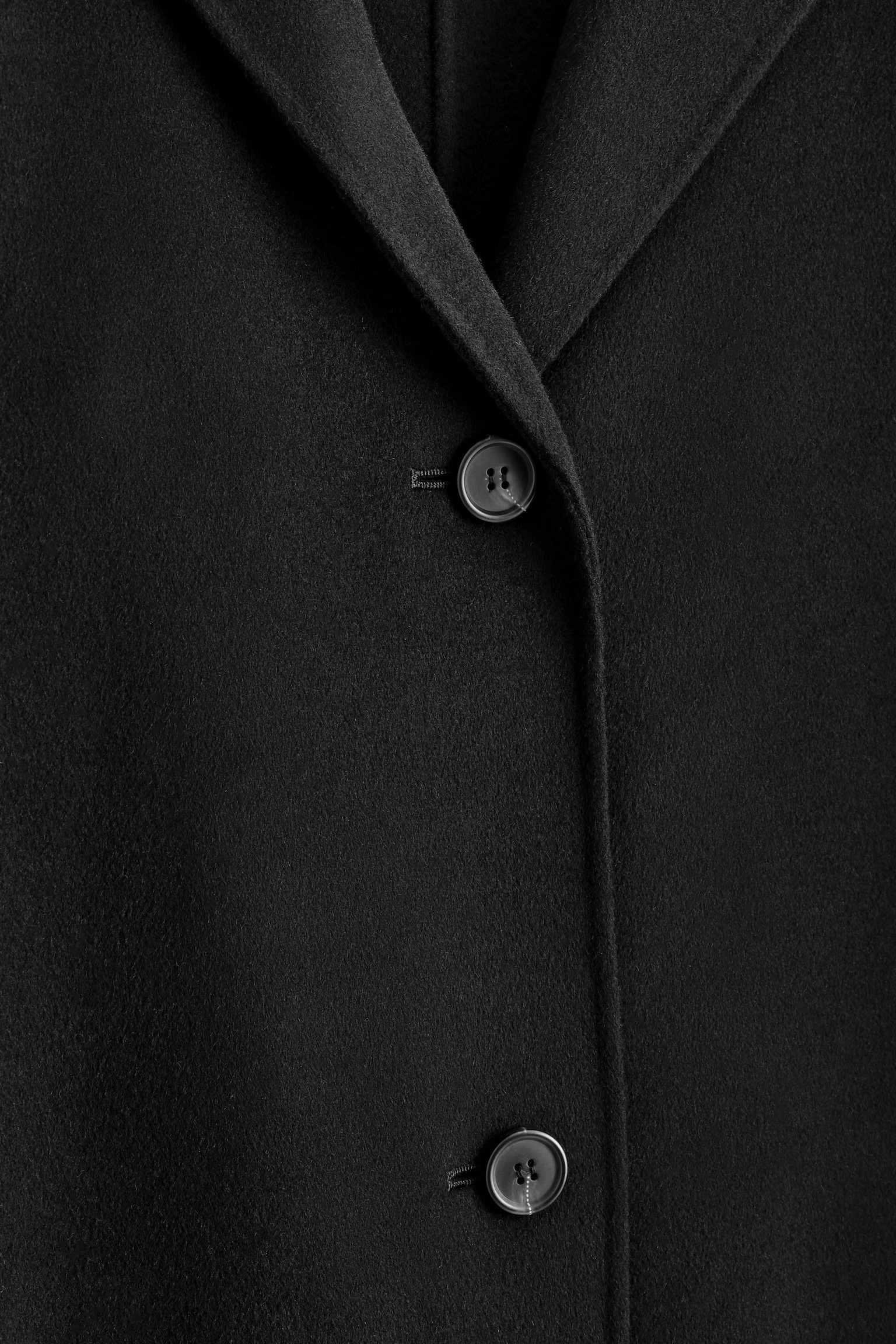 DOUBLE-FACED WOOL COAT - BLACK/LIGHT BEIGE - 6