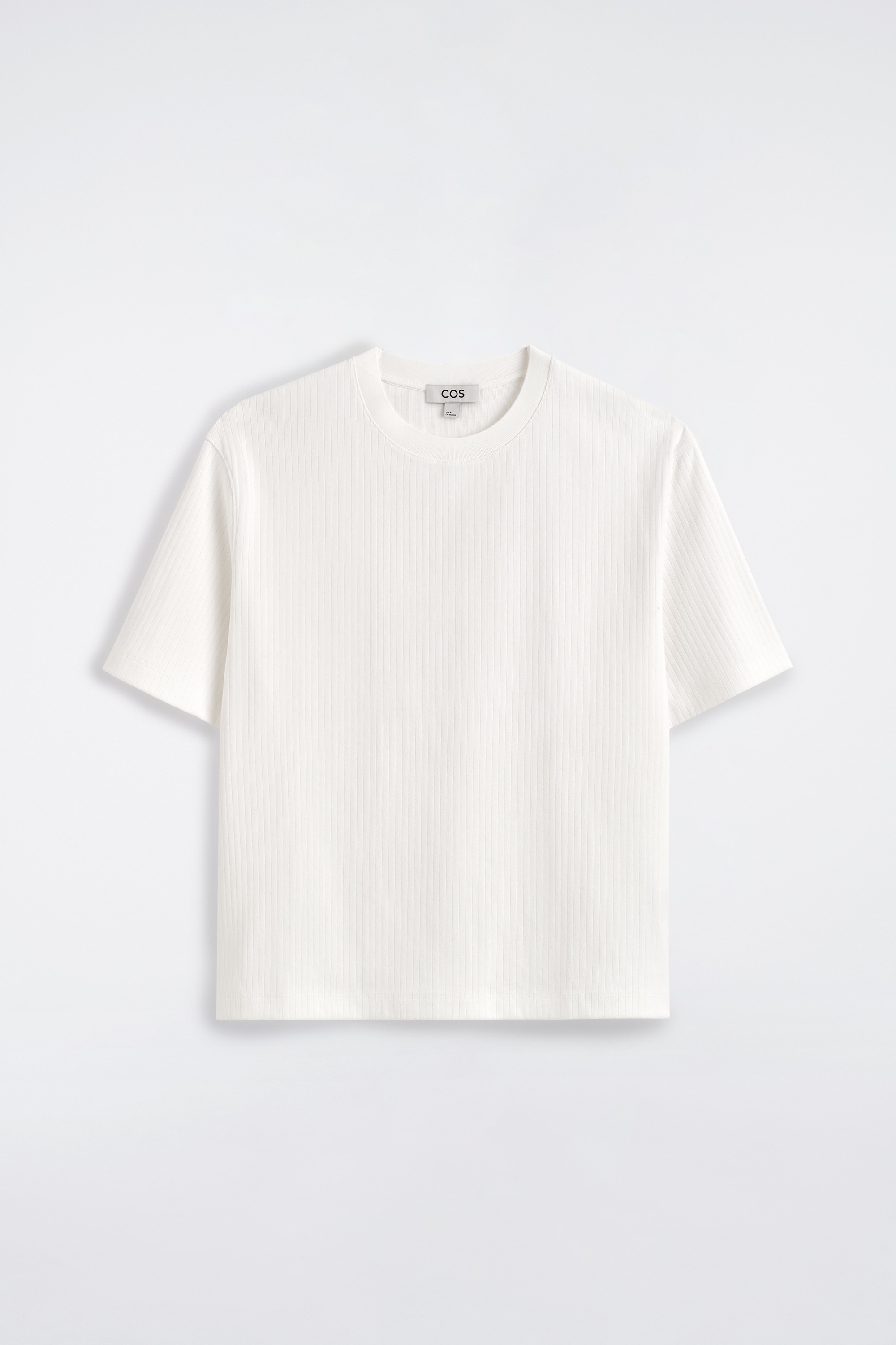 HEAVYWEIGHT RIBBED T-SHIRT - לבן/כחול נייבי