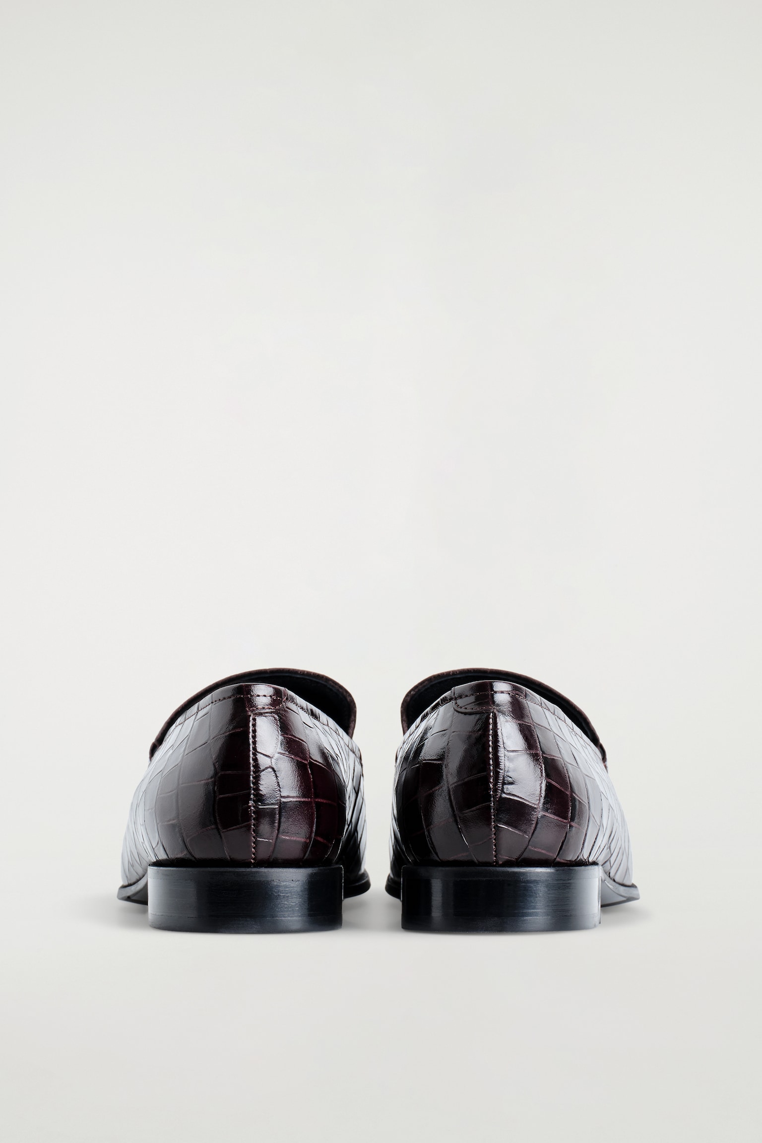 MOCASINES DE PIEL EFECTO COCODRILO - MARRÓN OSCURO - 3