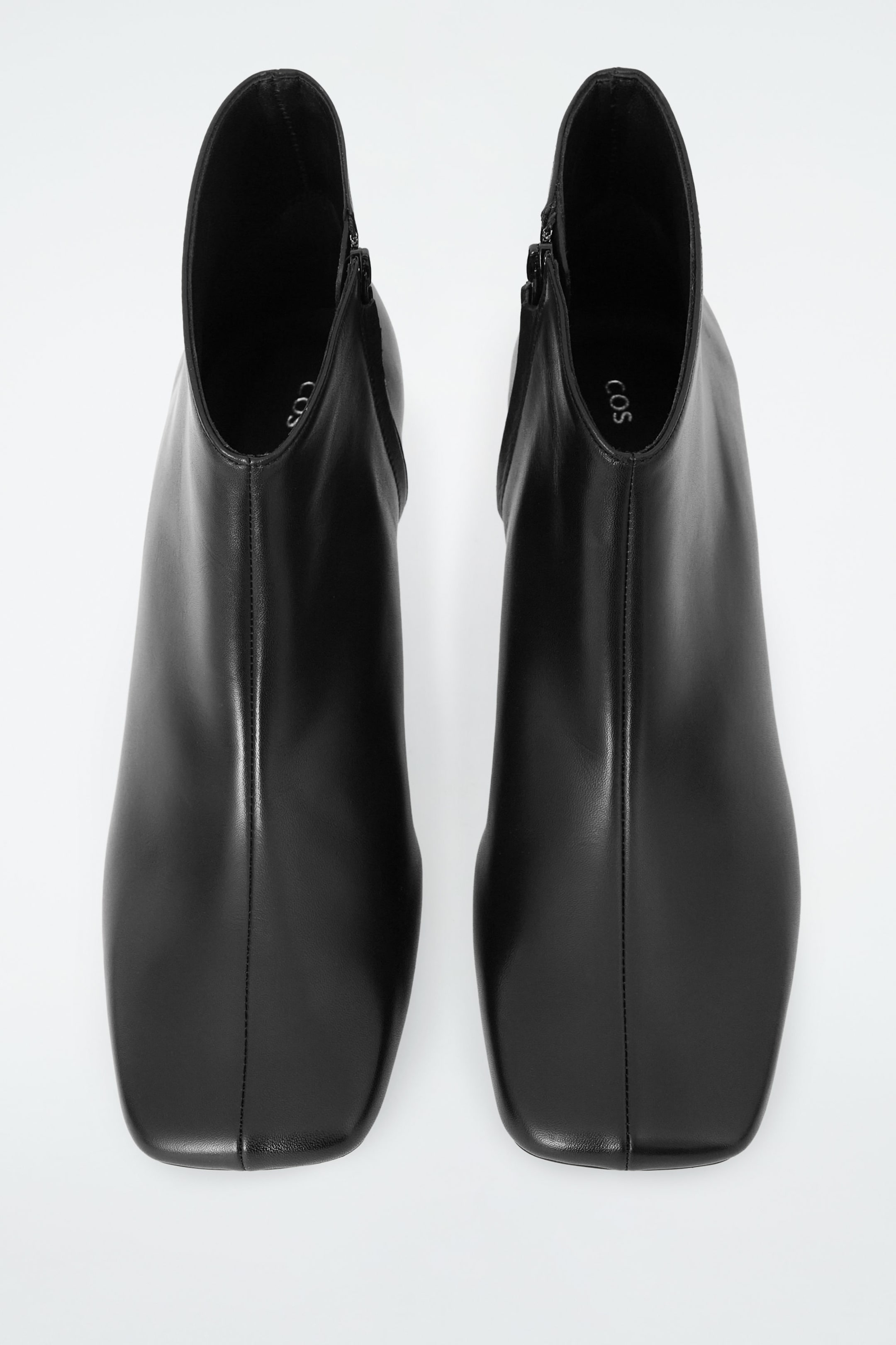 SQUARETOE LEATHER ANKLE BOOTS