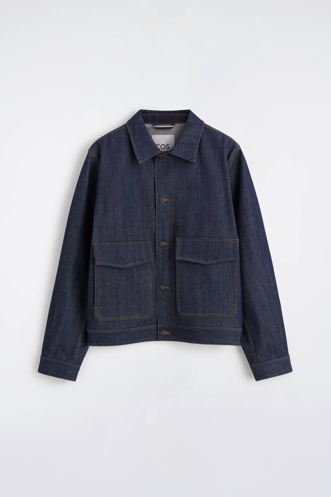JEANSJACKE AUS RAW DENIM MIT WEBKANTE - INDIGOBLAU - 1