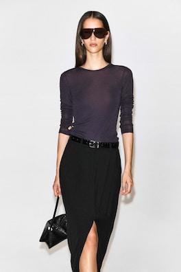 SLIM MERINO WOOL TOP — DARK PURPLE 1