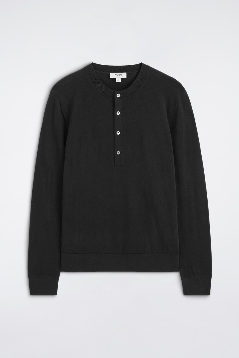 Slim Merino Wool Henley Top