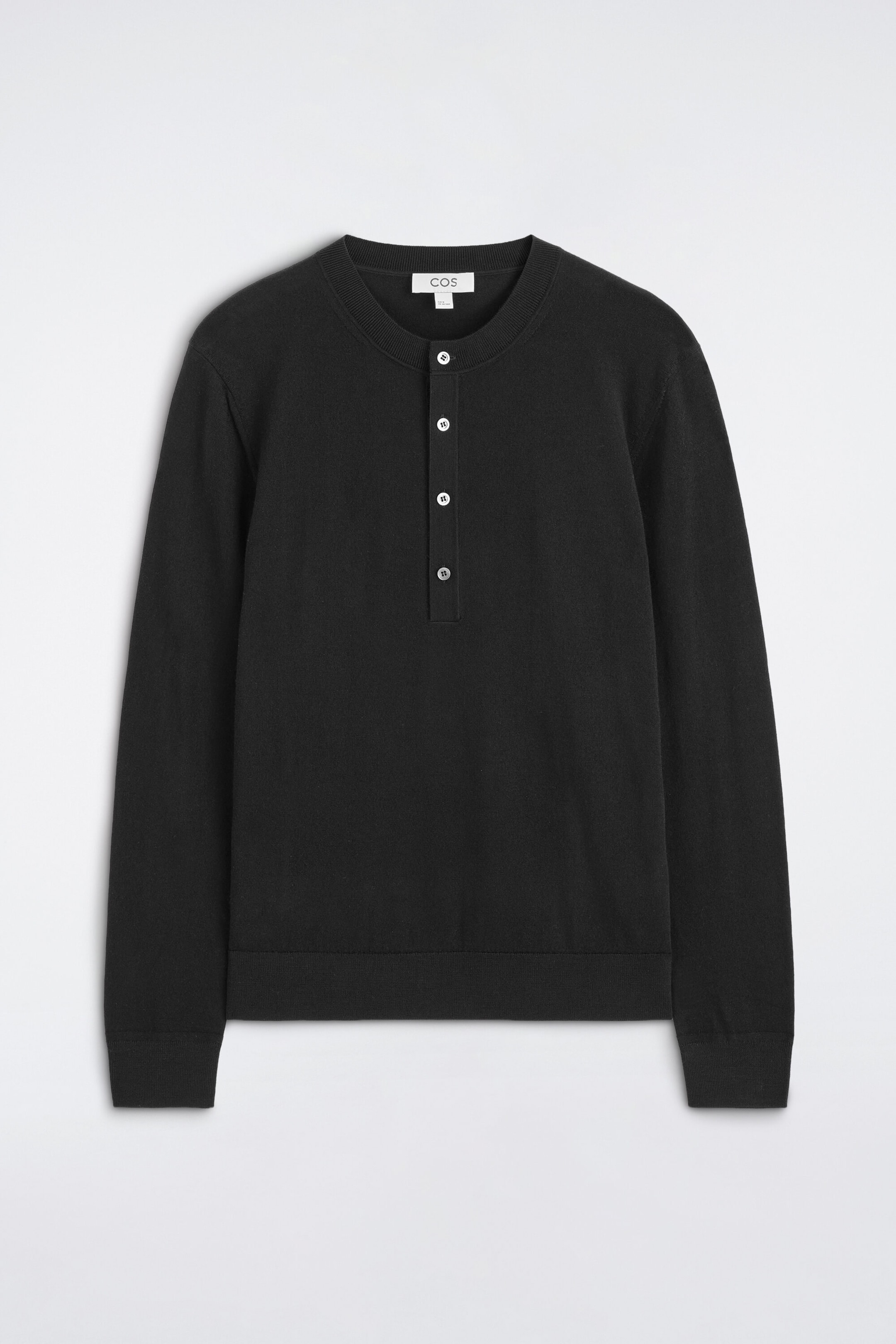 Haut Henley mince en laine mérinos