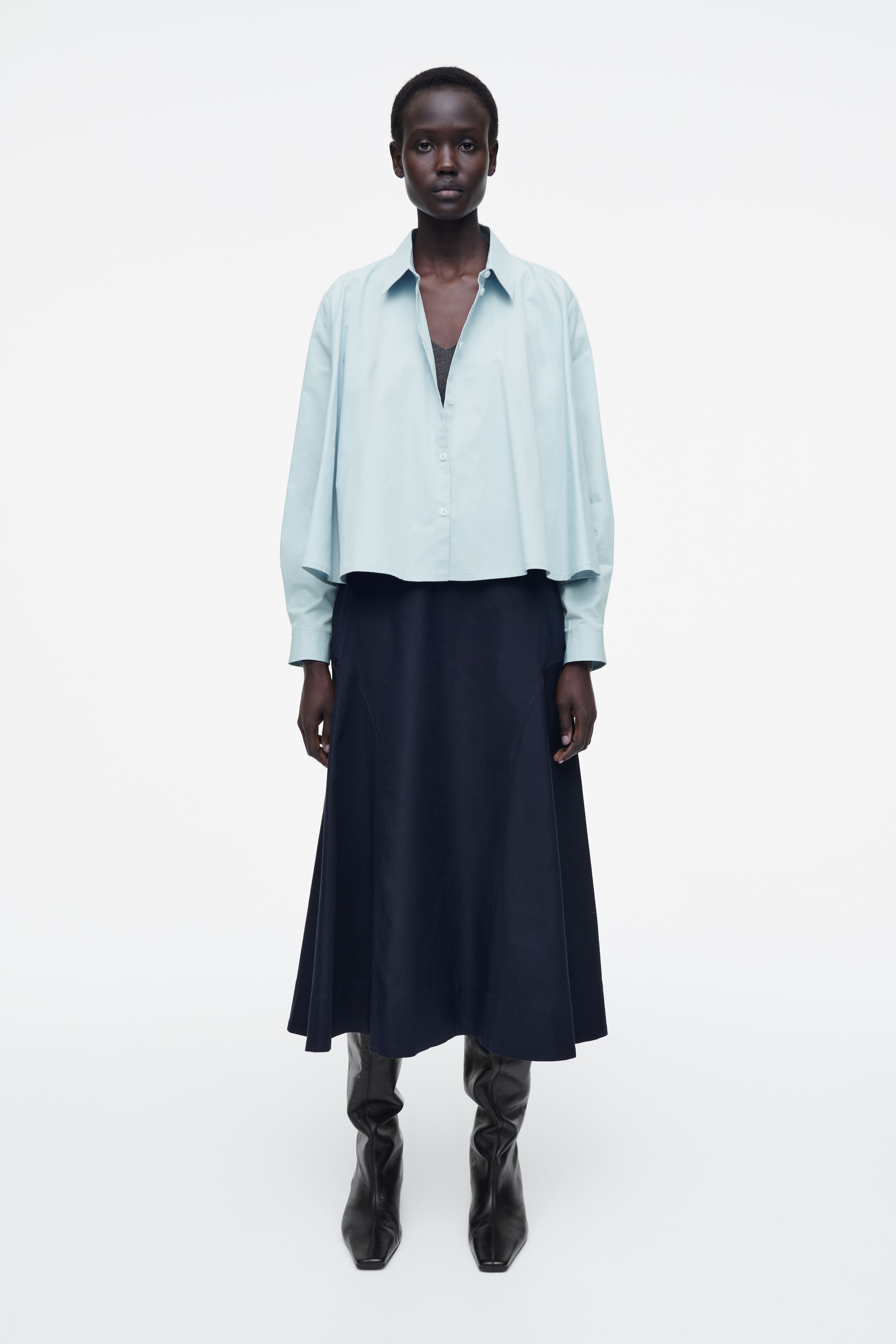 View larger image: RELAXED FLARED COTTON SHIRT - LIGHT BLUE - Ladies | H&M GB 2