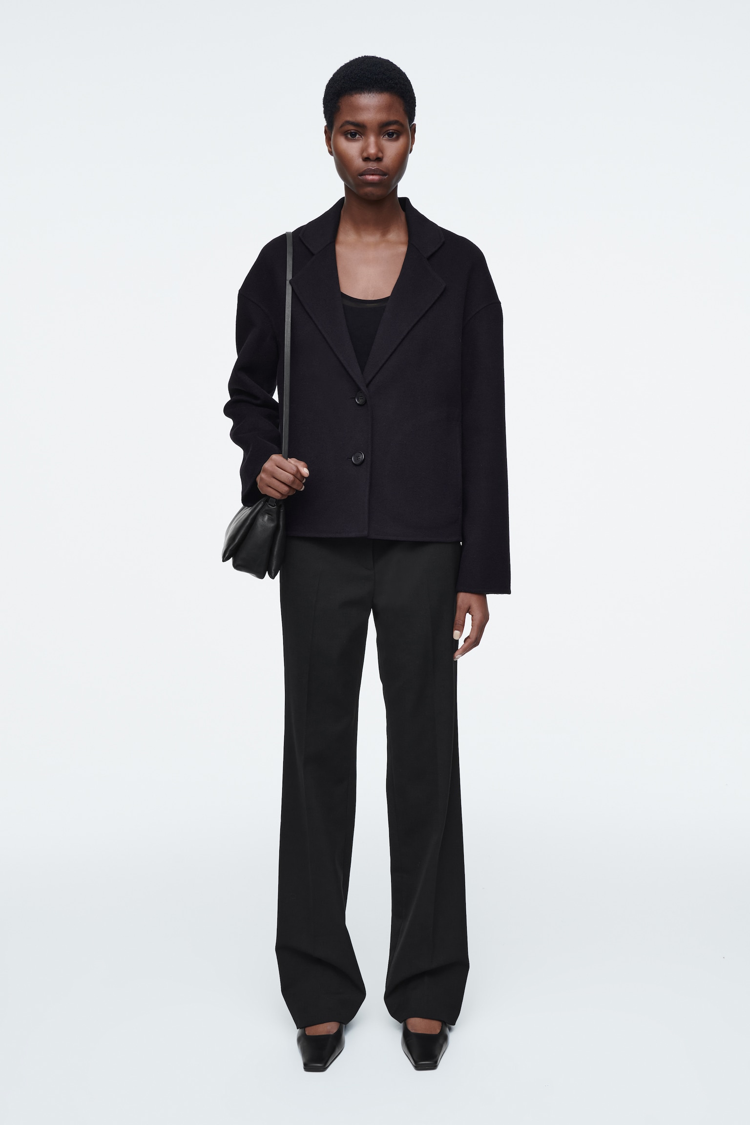 TAILORED DOUBLE-FACED WOOL JACKET - NAVY - 3