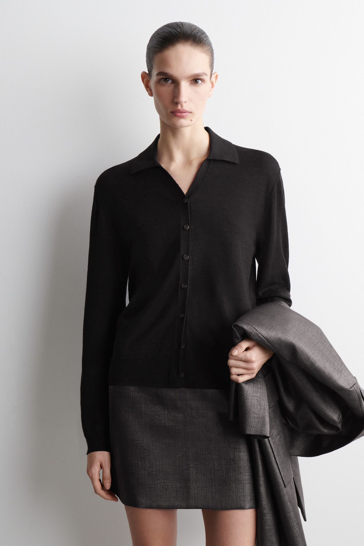 KNITTED LINEN-MERINO SHIRT