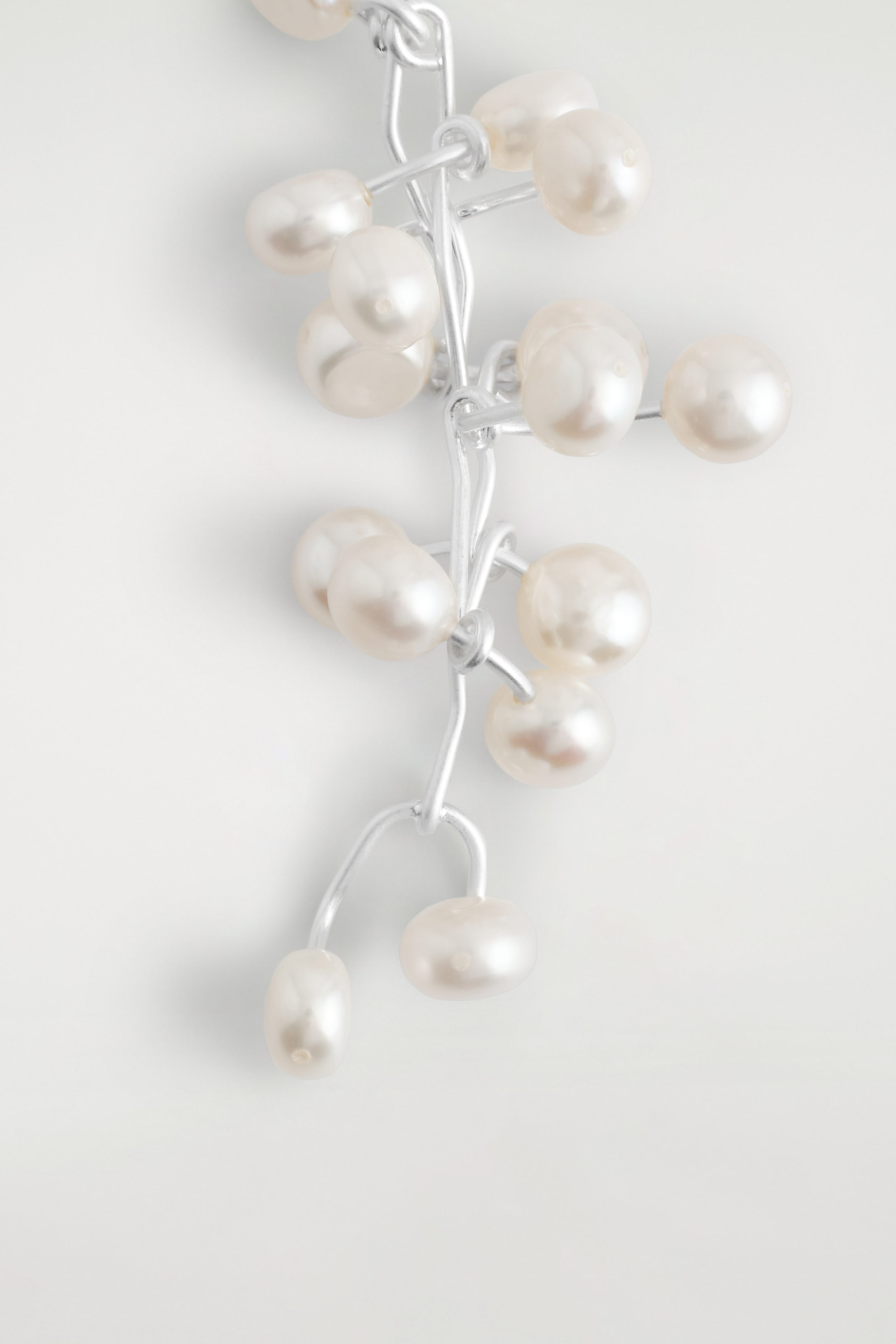 MISMATCHED CASCADING FRESHWATER PEARL EARRINGS