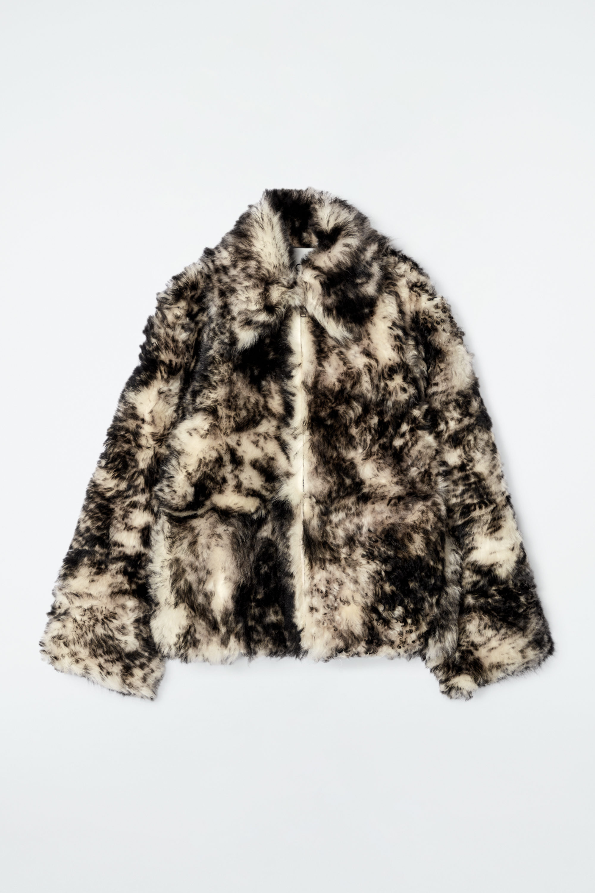 LEOPARD-EFFECT SHEARLING JACKET - NATURAL SHEARLING | COS