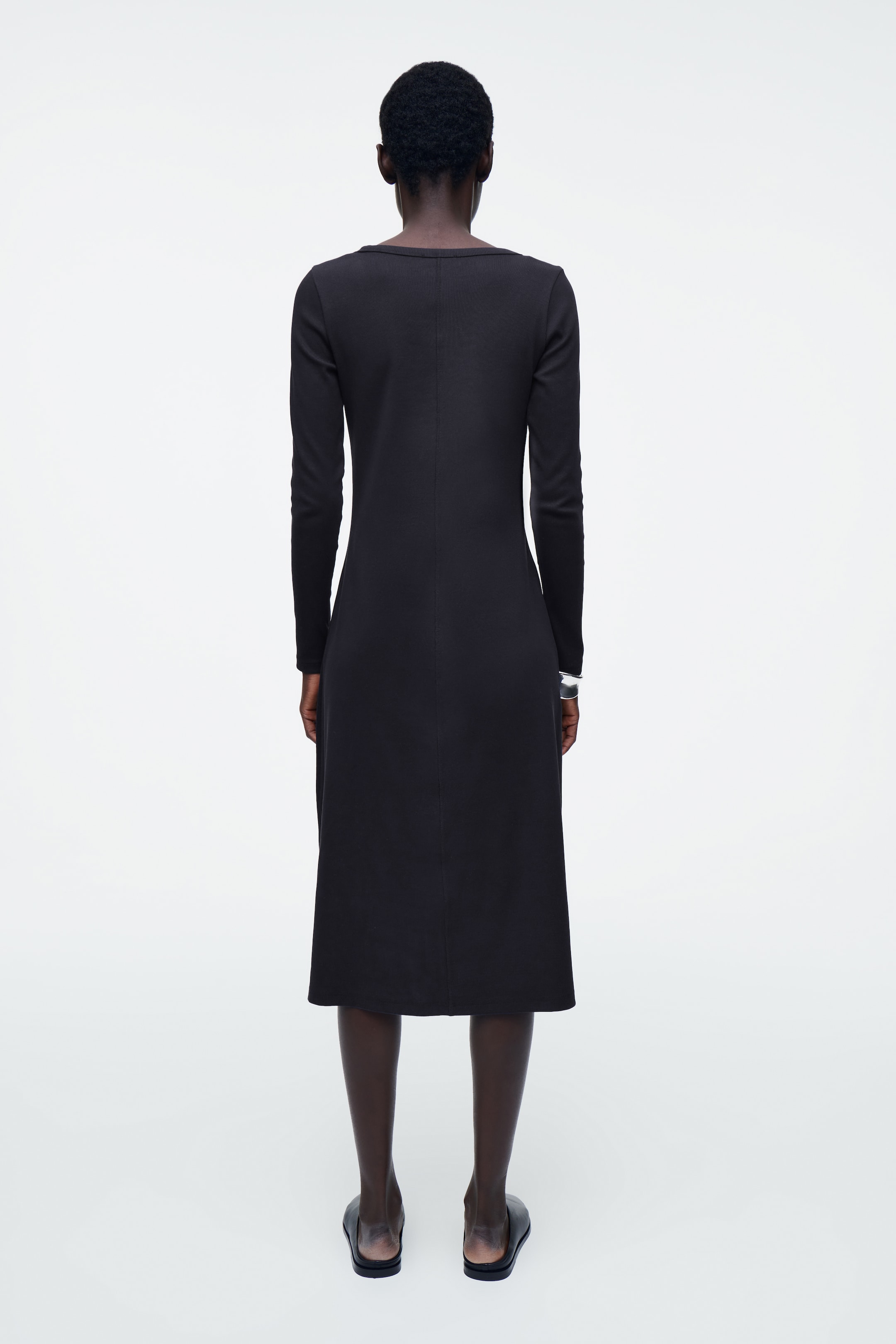 Agrandir l'image: ROBE MIDI EN JERSEY CÔTELÉ - BLEU MARINE - FEMME | H&M BE 3