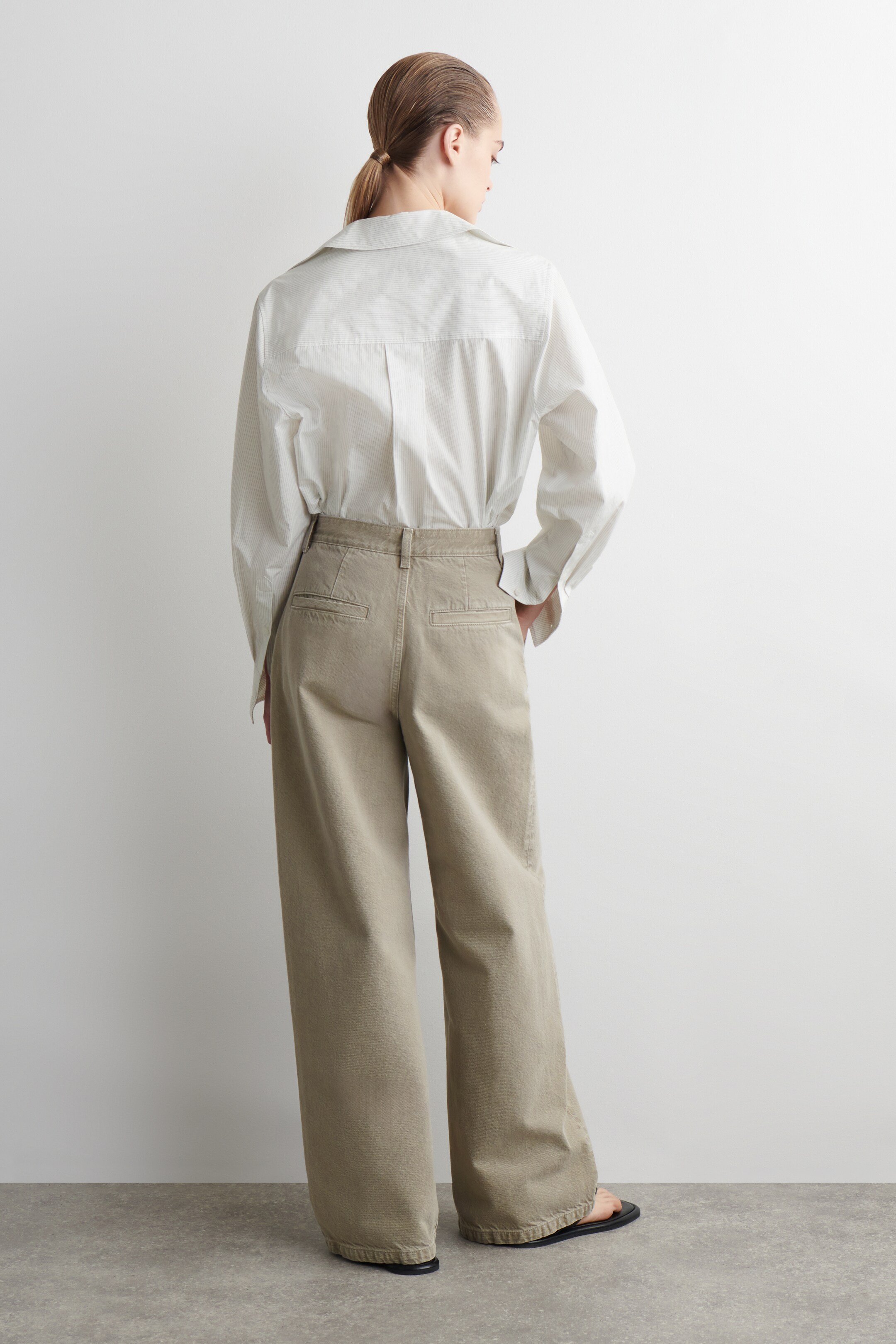 View larger image: WIDE-LEG DENIM TROUSERS - GREY - Ladies | H&M GB 3
