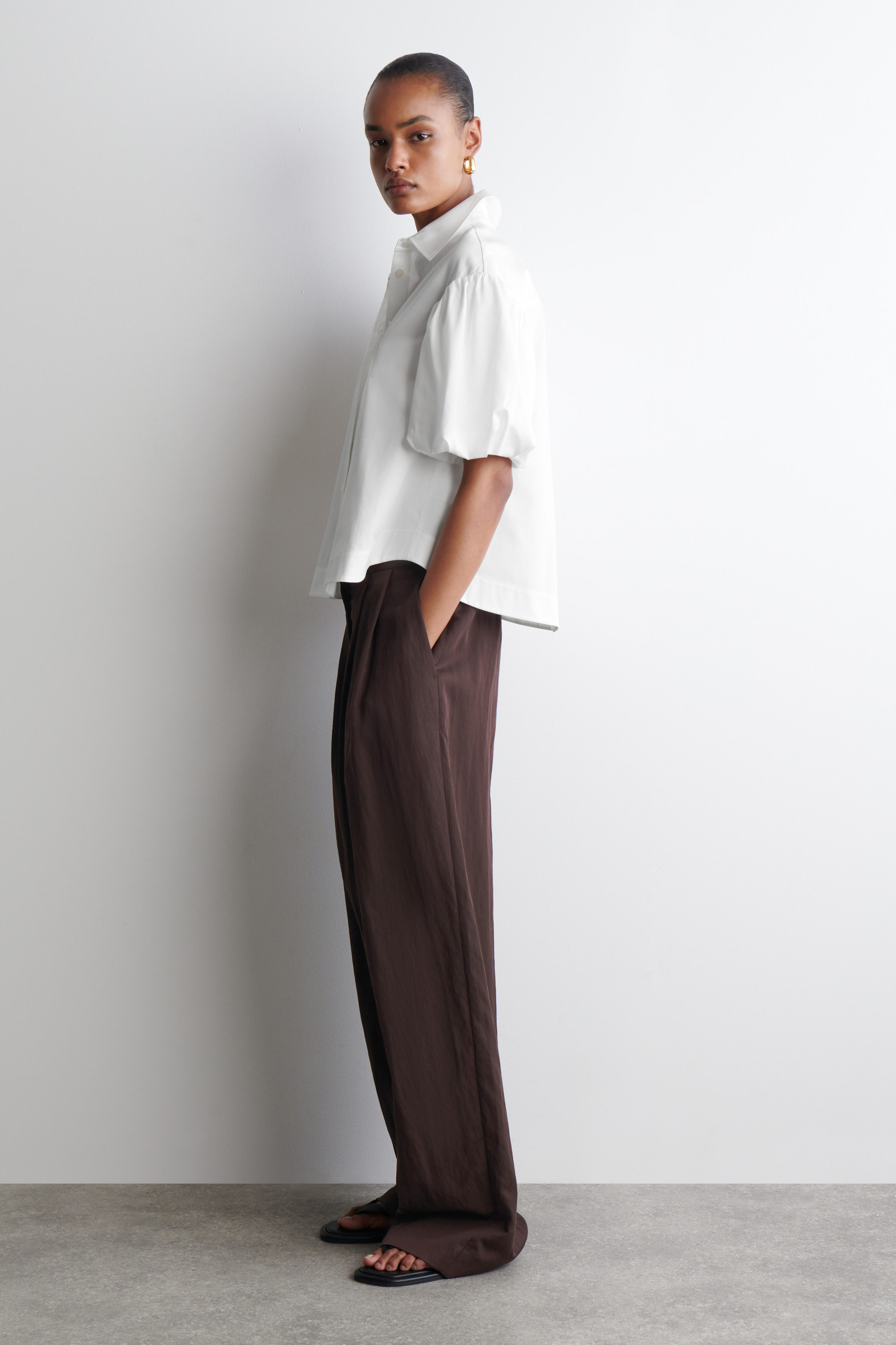 PUFF-SLEEVE COTTON SHIRT - WHITE | COS US