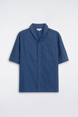 PINSTRIPED DENIM SHIRT — INDIGO / PINSTRIPED 4