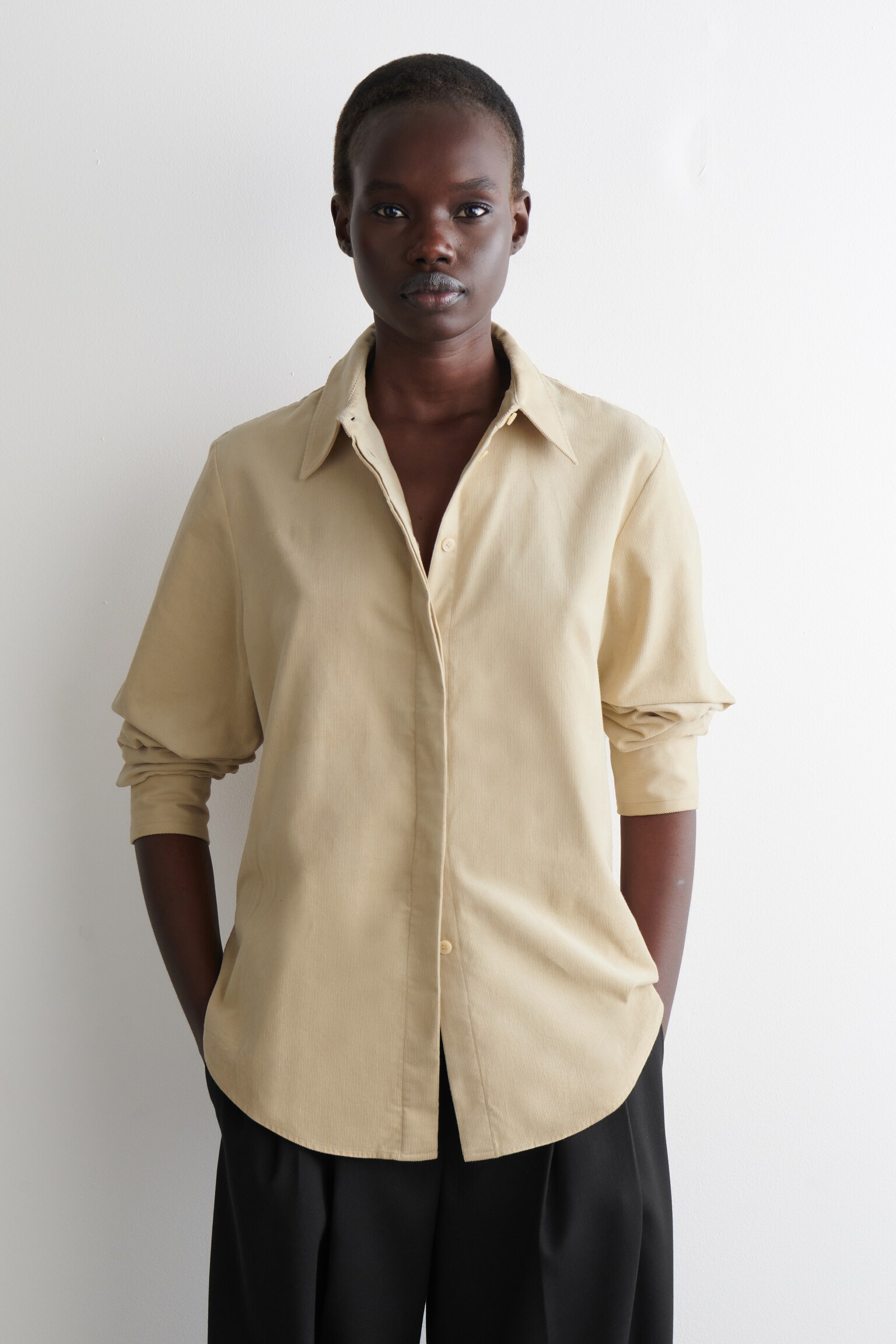 CORDUROY HEMD - buinbeige/donkergroen
