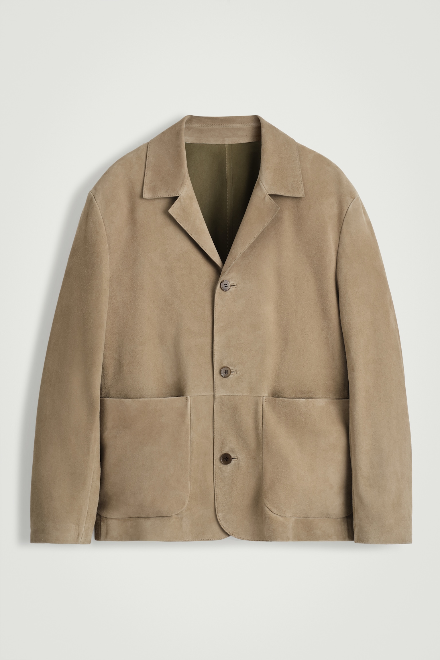 GIACCA IN PELLE SCAMOSCIATA TAGLIO RILASSATO - BEIGE - 2