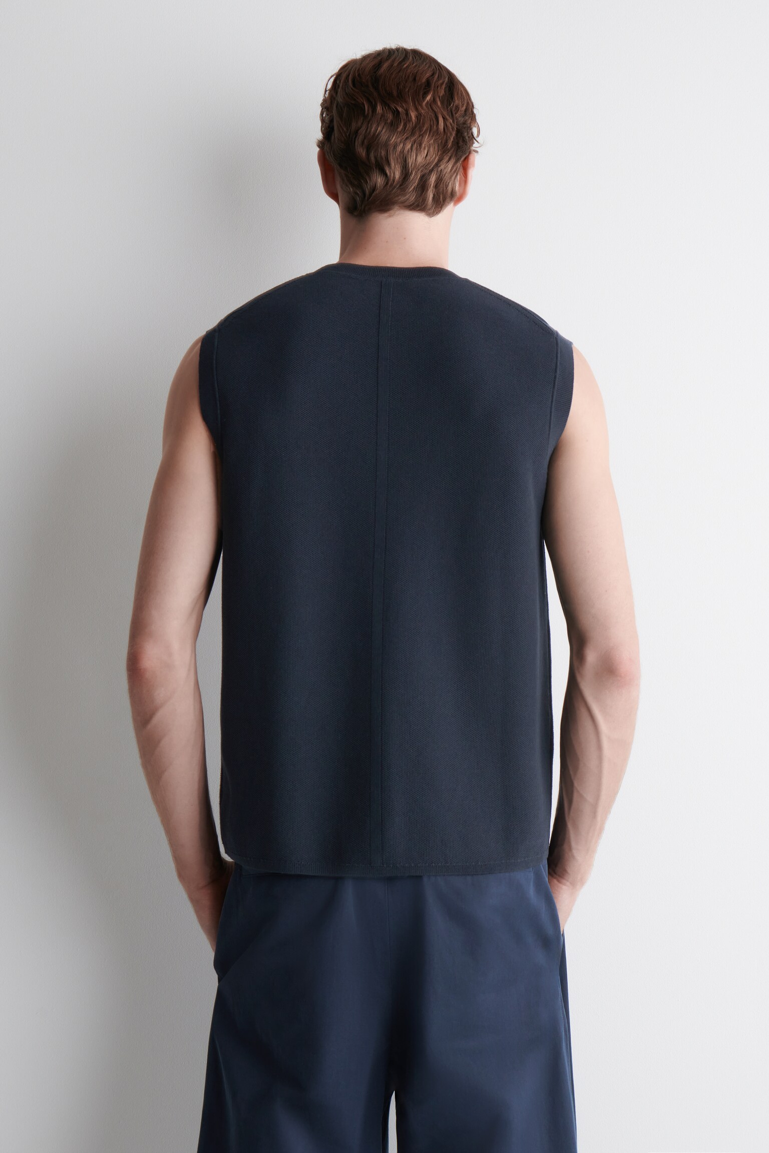 TANKTOP MIT WABENSTRUKTUR - NAVYBLAU - 5