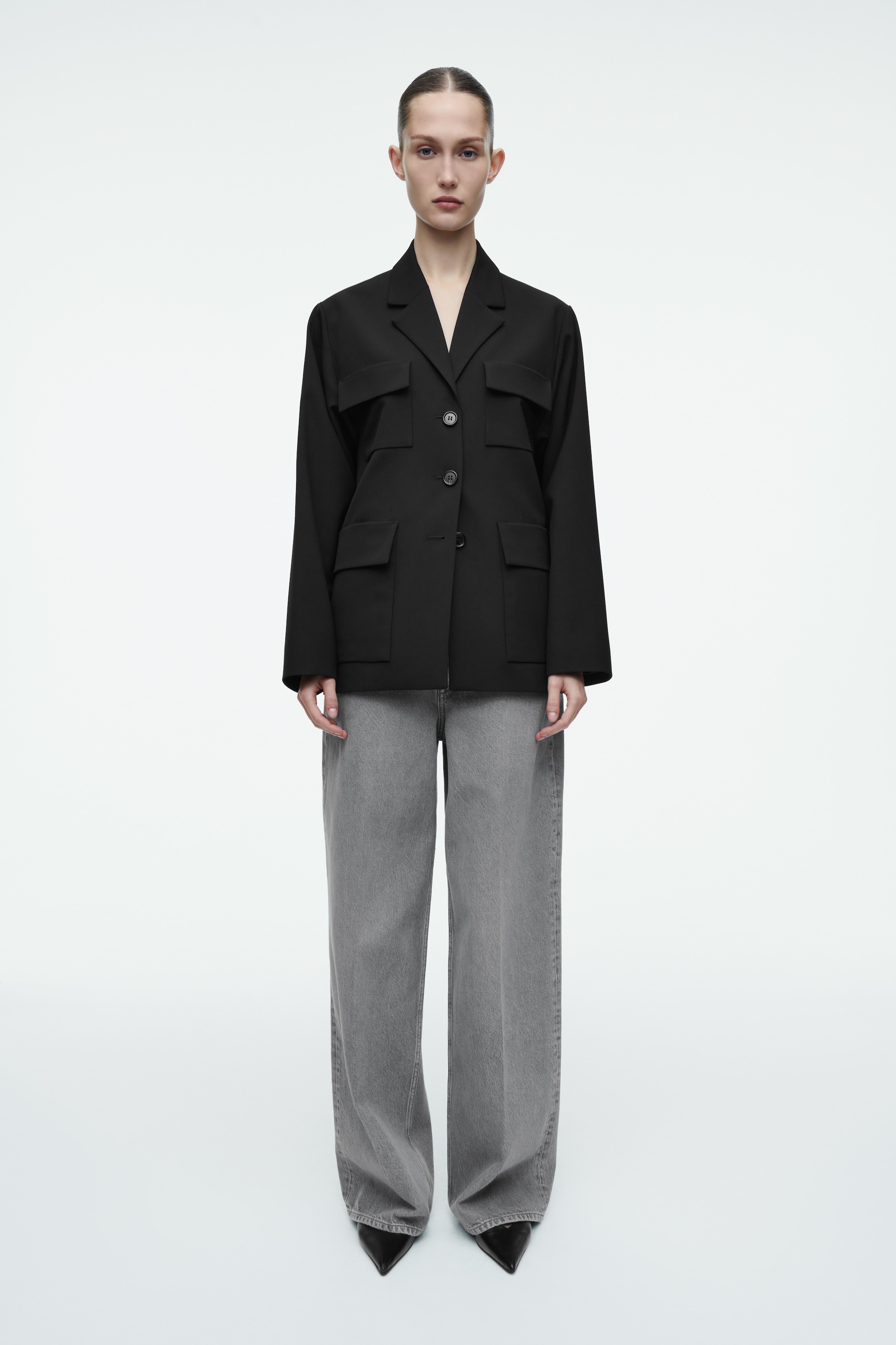 Grotere afbeelding bekijken: TIDE WIDE-LEG JEANS - GRIJS - DAMES | H&M NL 1