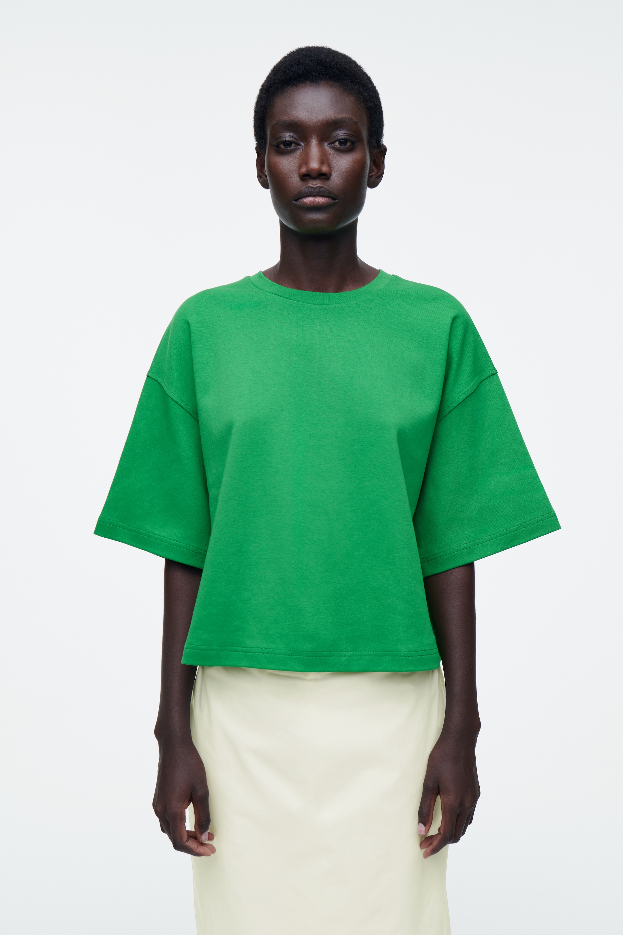 Zobacz większy obraz: PUDEŁKOWY T-SHIRT OVERSIZE - ZIELONY - ONA | H&M PL 1